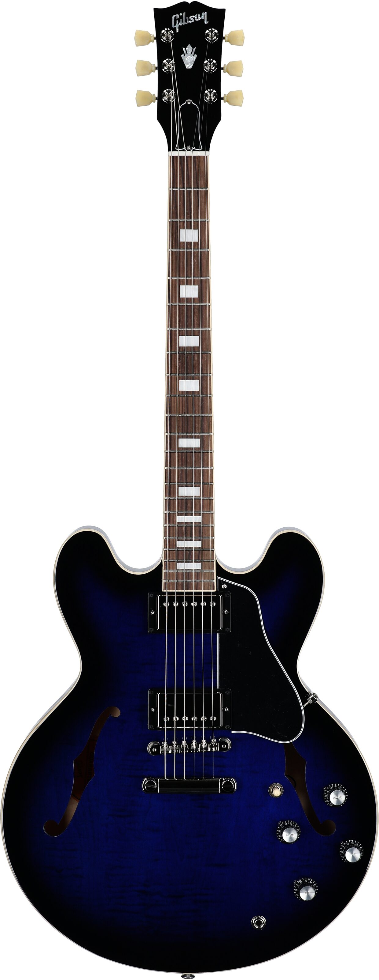 Gibson ES-335 Figured Electric Guitar (with Case), Deep Ocean Burst, Serial Number 225340376, Full Straight Front