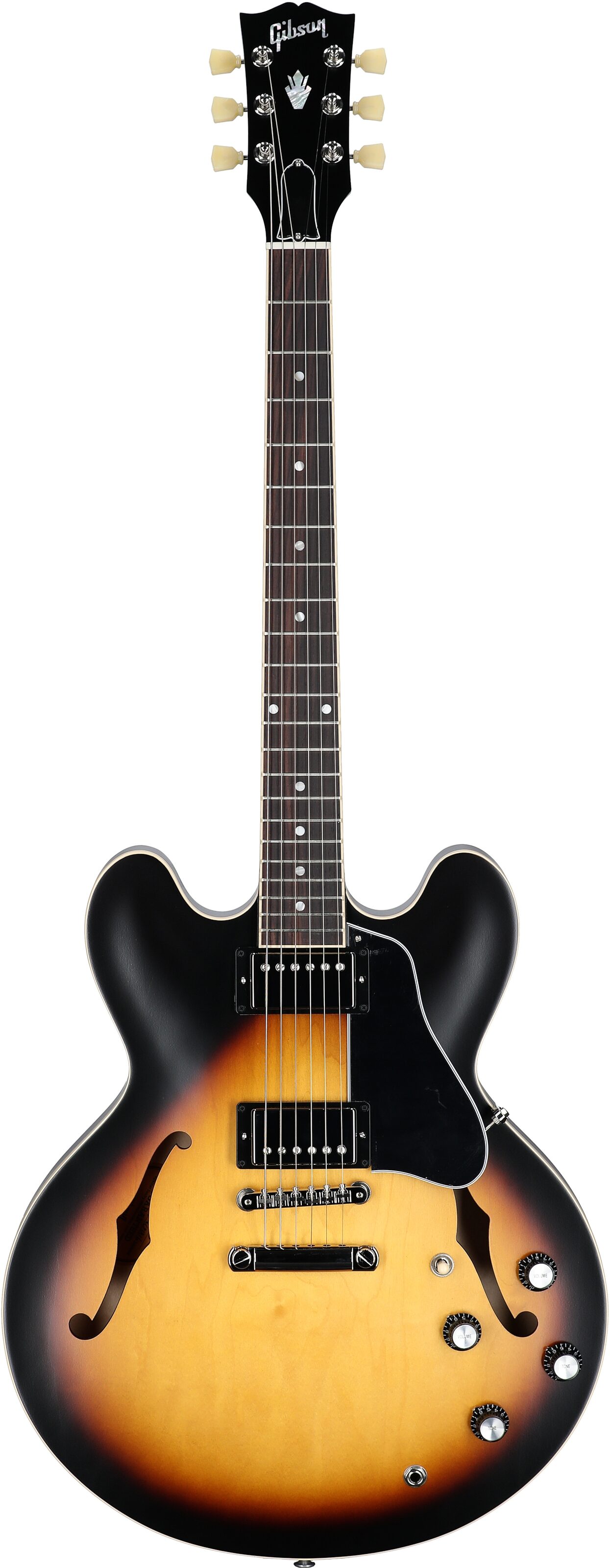 Gibson ES-335 Dot Satin Electric Guitar (with Case), Vintage Burst, Serial Number 203940001, Full Straight Front