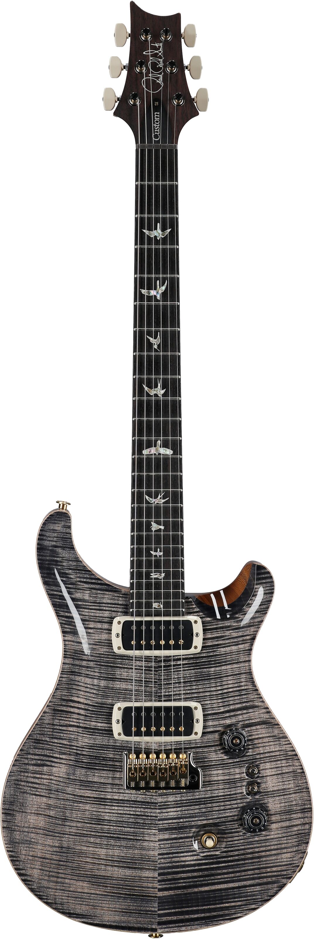 PRS Paul Reed Smith Custom 24-08 10-Top Pattern Thin Electric Guitar (with Case), Charcoal, Serial Number 0394608, Full Straight Front