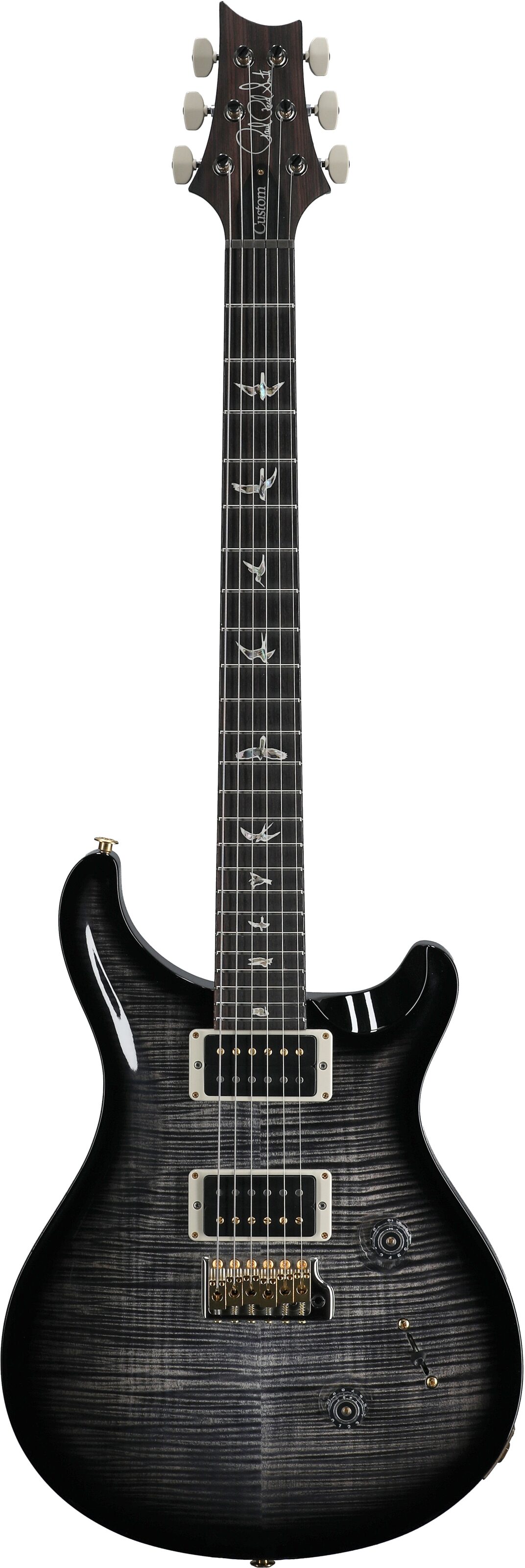 PRS Paul Reed Smith Custom 24 Pattern Thin 10-Top Electric Guitar (with Case), Charcoal Wraparound Smokeburst, Serial Number 0393369, Full Straight Front