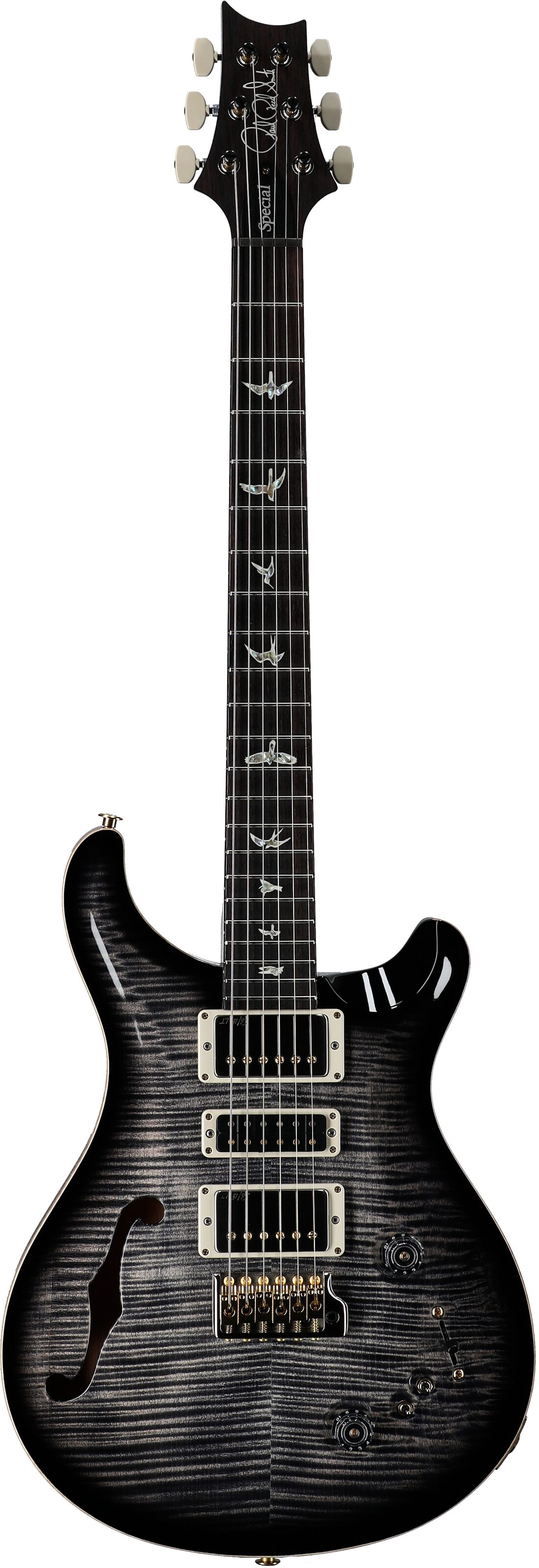 PRS Paul Reed Smith Special Semi-Hollow LTD 10-Top Electric Guitar (with Case), Charcoal Burst, Serial Number 0395984, Full Straight Front