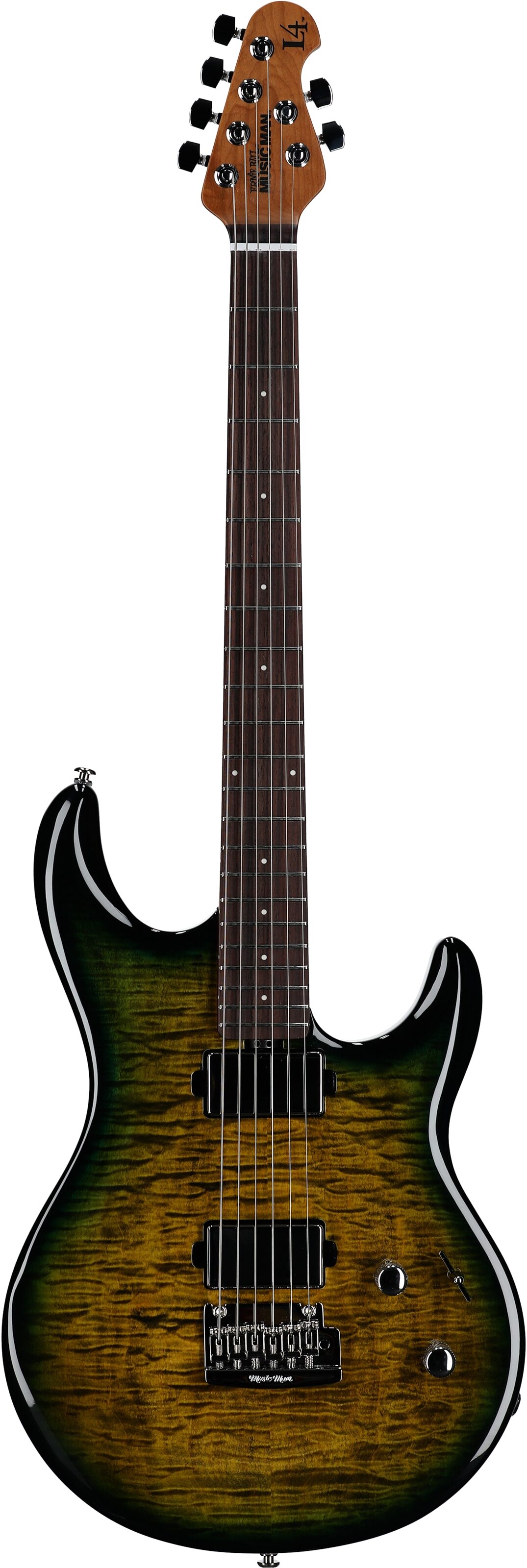 Ernie Ball Music Man Maple Top Luke 4 HH Electric Guitar (with Gig Bag), Gator Burst, Serial Number H05029, Full Straight Front