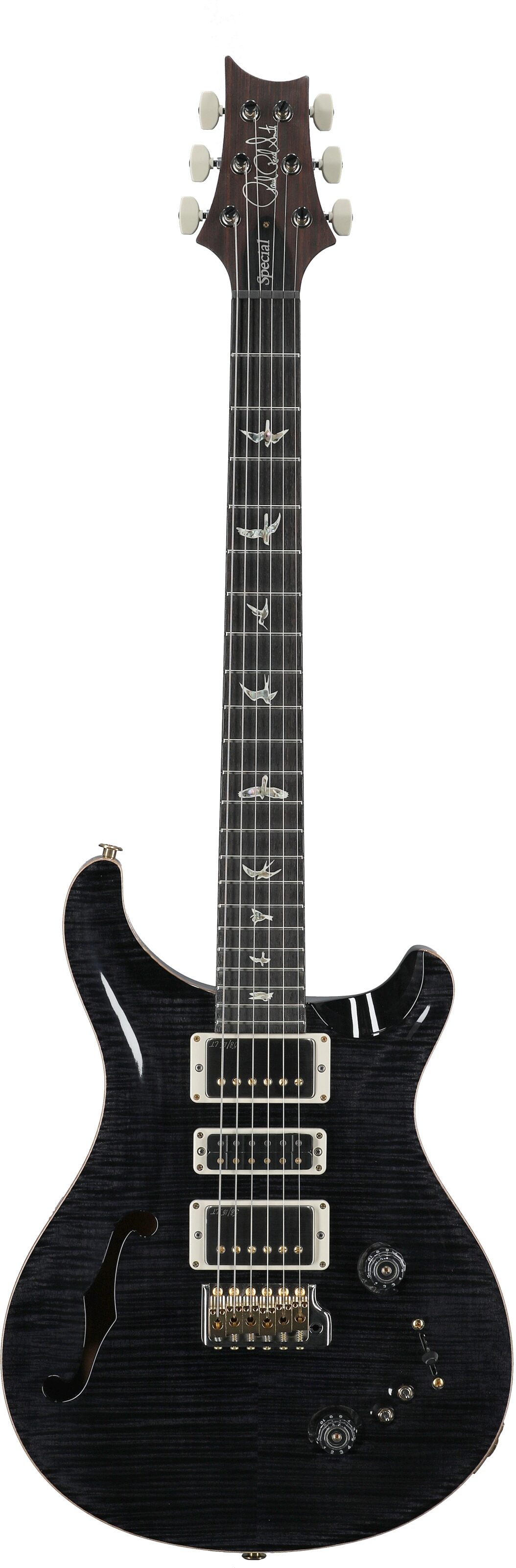 PRS Paul Reed Smith Special Semi-Hollow LTD 10-Top Electric Guitar (with Case), Gray Black, Serial Number 0378815, Full Straight Front