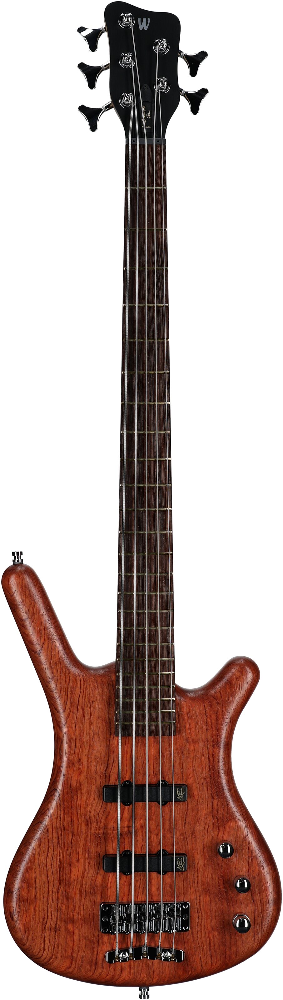 Warwick GPS Corvette Standard 5 Electric Bass, 5-String (with Gig Bag), Bubinga, Serial Number GPSA00963322, Full Straight Front