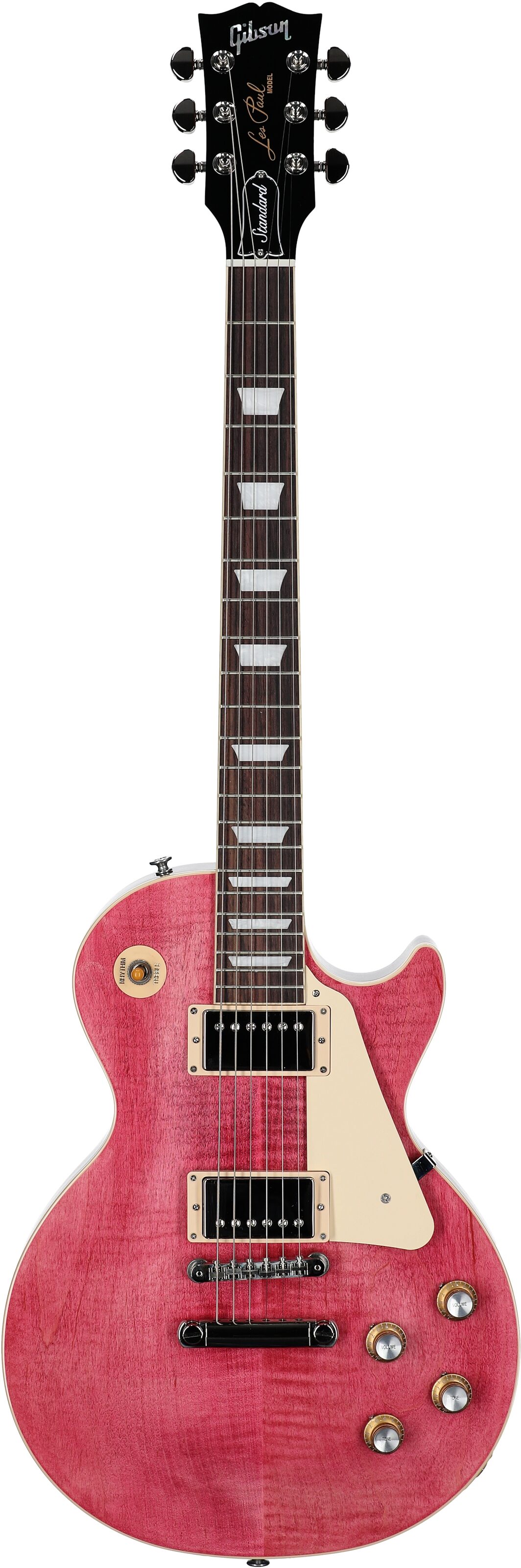 Gibson Les Paul Standard 60s Custom Color Electric Guitar, Figured Top (with Case), Transparent Fuchsia, Serial Number 221930412, Full Straight Front