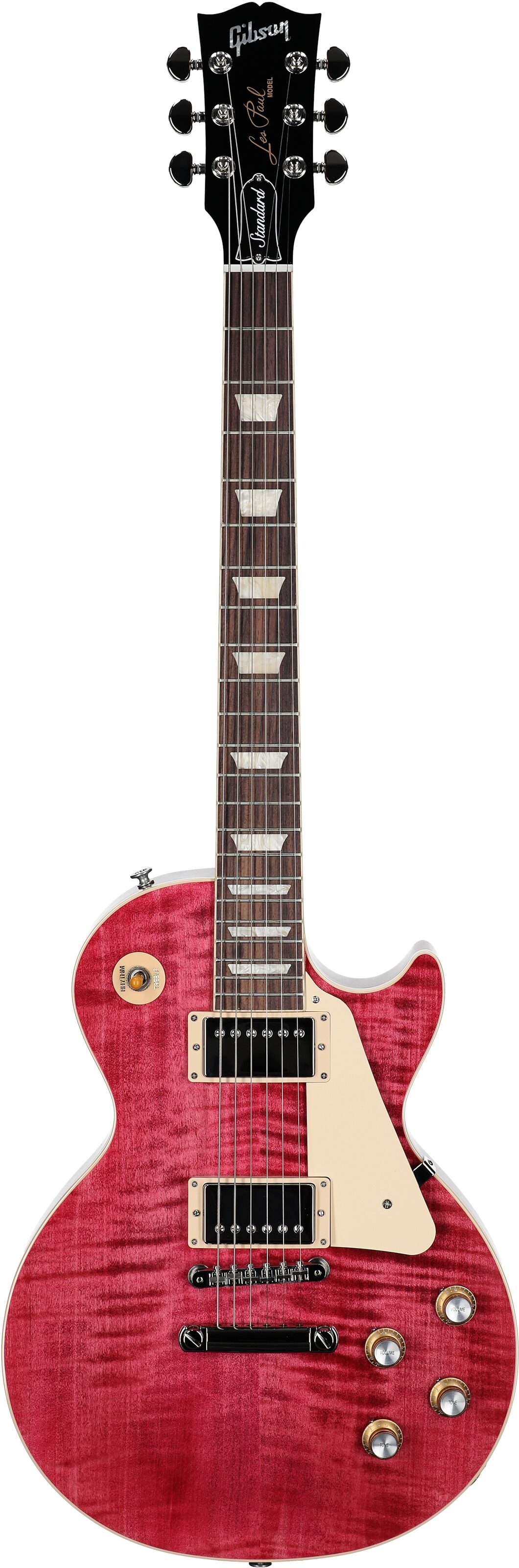Gibson Les Paul Standard 60s Custom Color Electric Guitar, Figured Top (with Case), Transparent Fuchsia, Serial Number 231140178, Full Straight Front
