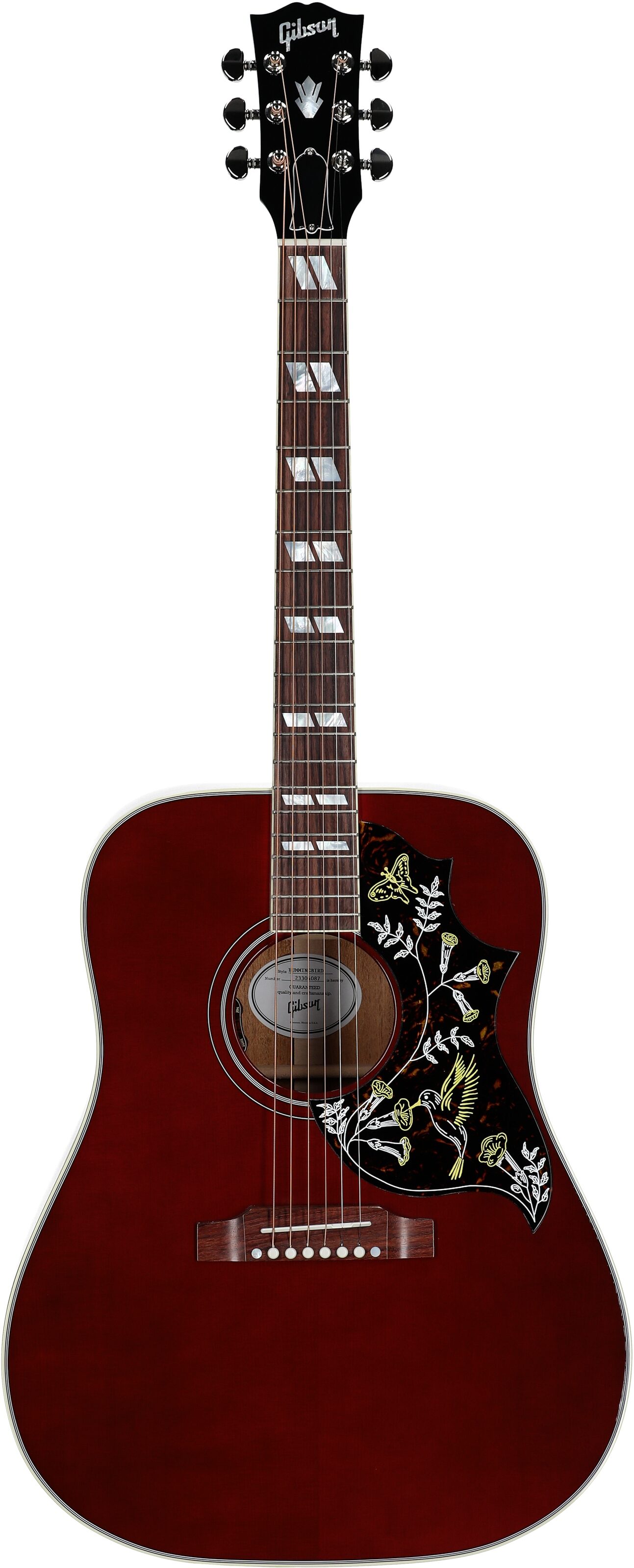 Gibson Limited Edition Hummingbird Standard Acoustic-Electric Guitar (with Case), Wine Red, Serial Number 23304087, Full Straight Front