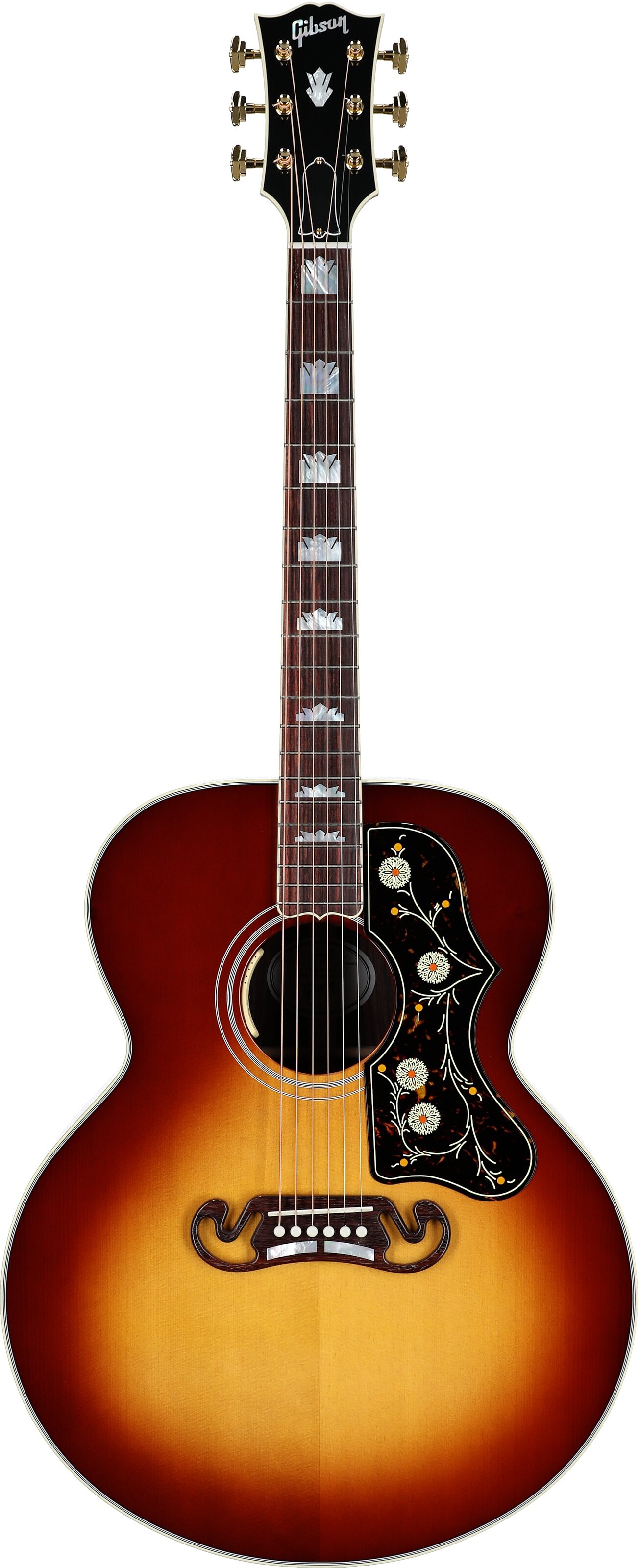 Gibson SJ-200 Standard Rosewood Jumbo Acoustic-Electric Guitar (with Case), Rosewood Burst, Serial Number 23124017, Full Straight Front