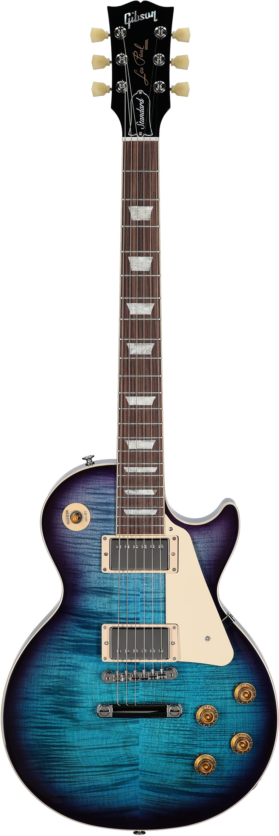 Gibson Les Paul Standard 50s Custom Color Electric Guitar, Figured Top (with Case), Blueberry Burst, Serial Number 226830269, Full Straight Front
