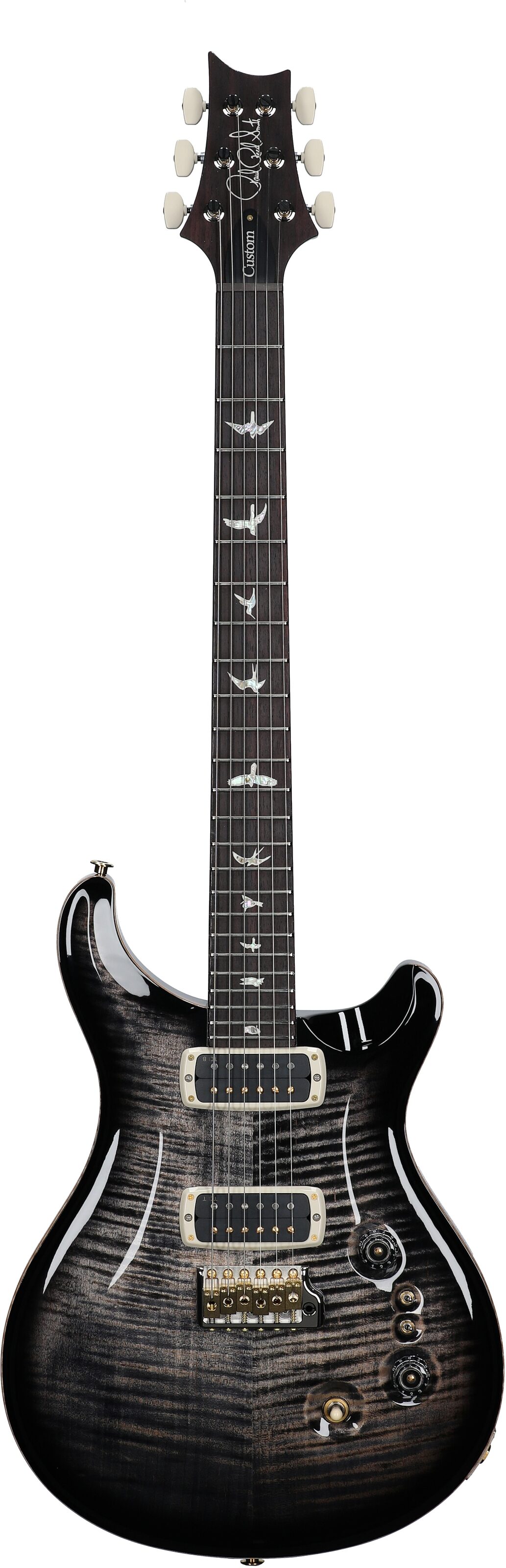 PRS Paul Reed Smith Custom 24-08 10-Top Pattern Thin Electric Guitar (with Case), Charcoal Burst, Serial Number 0399118, Full Straight Front
