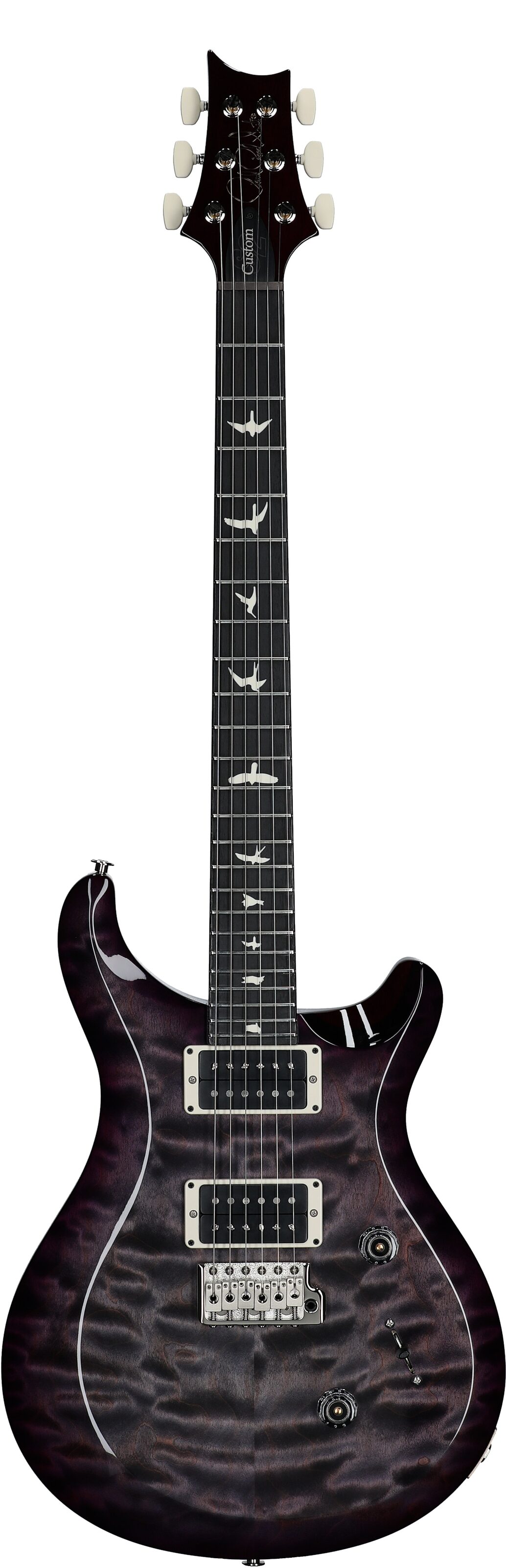 PRS Paul Reed Smith S2 Custom 24 Quilt Electric Guitar (with Gig Bag), Gray Black Purple Burst, Serial Number S2080429, Full Straight Front