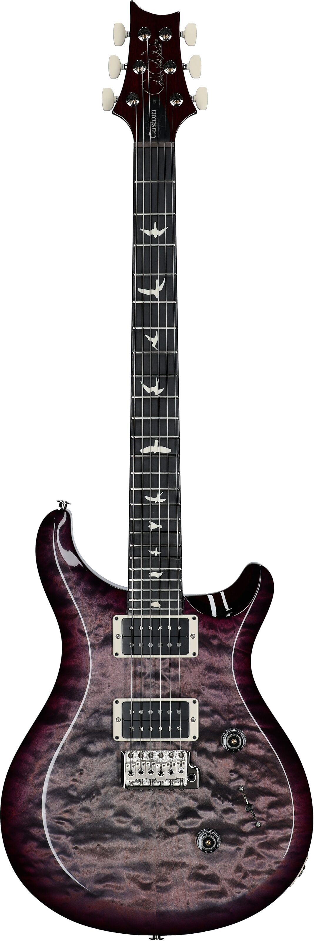 PRS Paul Reed Smith S2 Custom 24 Quilt Electric Guitar (with Gig Bag), Gray Black Purple Burst, Serial Number S2079275, Full Straight Front