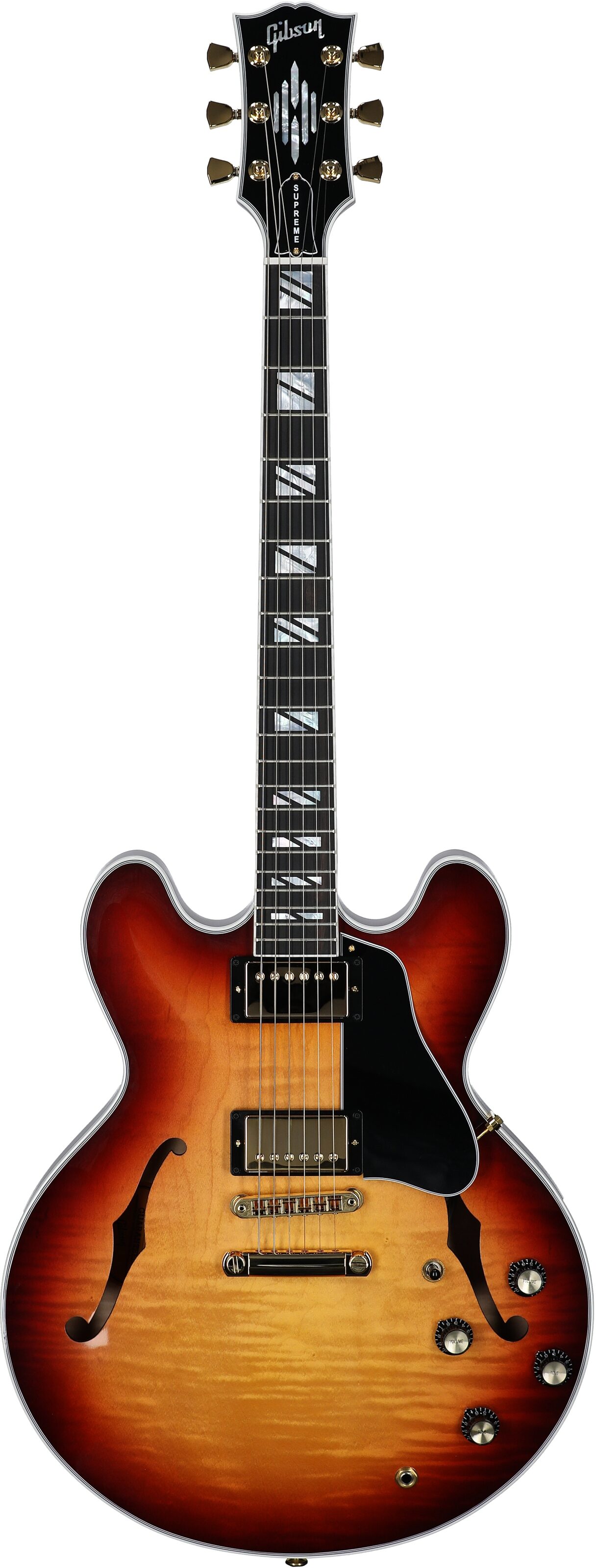 Gibson ES-335 Supreme Figured Top Electric Guitar (with Case), Bourbon Burst, Serial Number 226240208, Full Straight Front