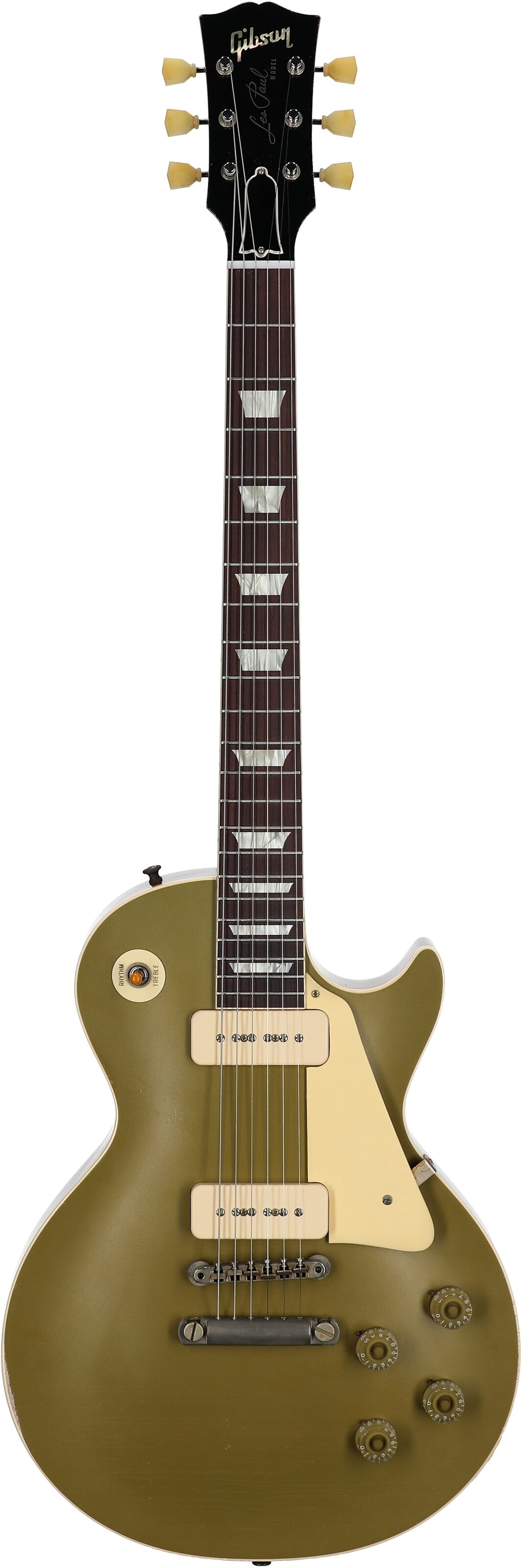Gibson Limited Edition Custom Shop 1955 NAMM Les Paul Electric Guitar (with Case), Nugget Gold, Serial Number 55166, Full Straight Front