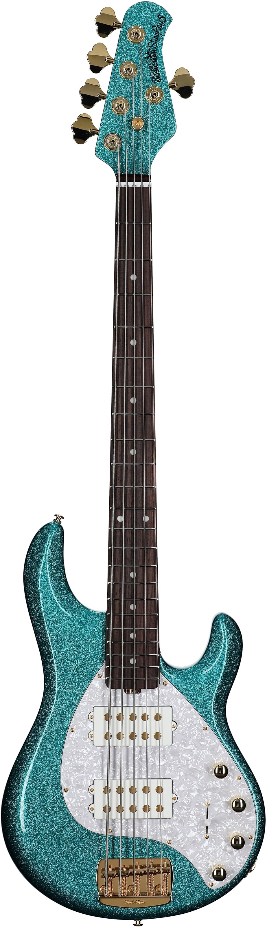 Ernie Ball Music Man StingRay 5 Special HH Electric Bass (with Case), Ocean Sparkle, Serial Number K06442, Full Straight Front