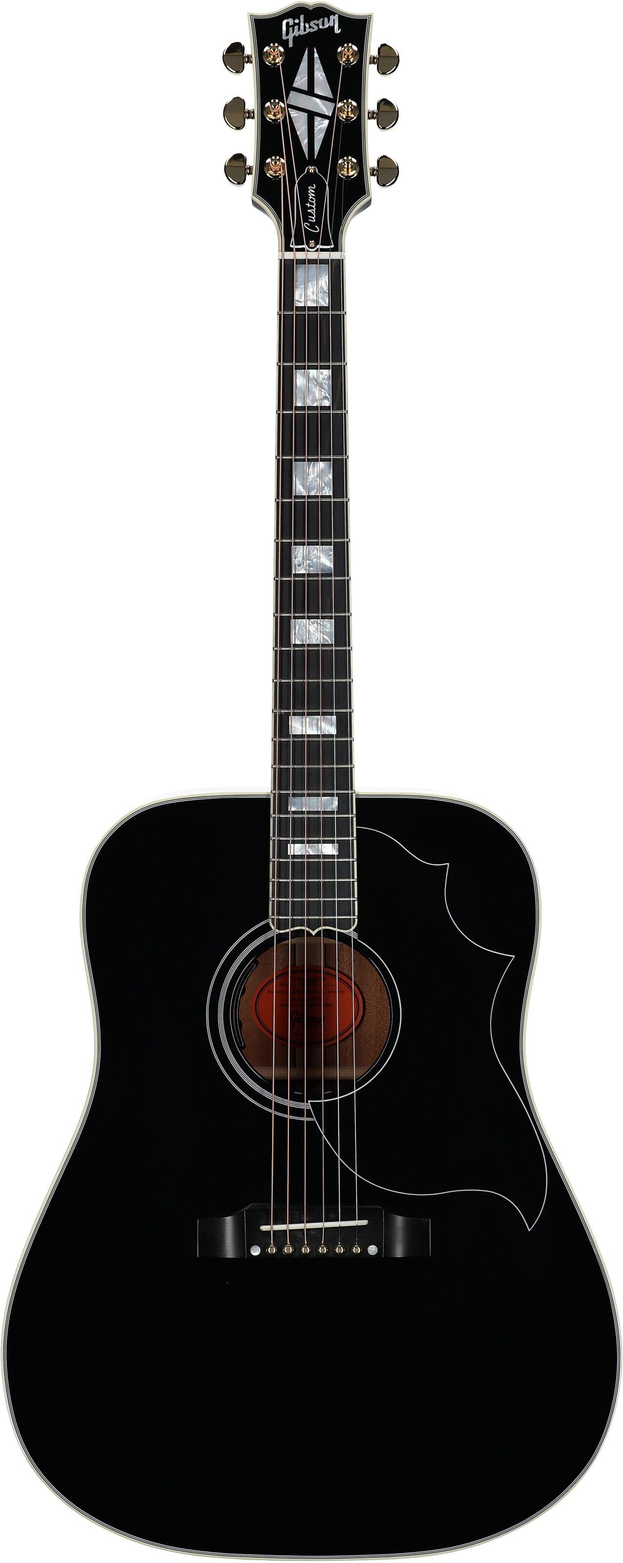 Gibson Hummingbird Custom Acoustic-Electric Guitar (with Case), Ebony, Serial Number 20304013, Full Straight Front