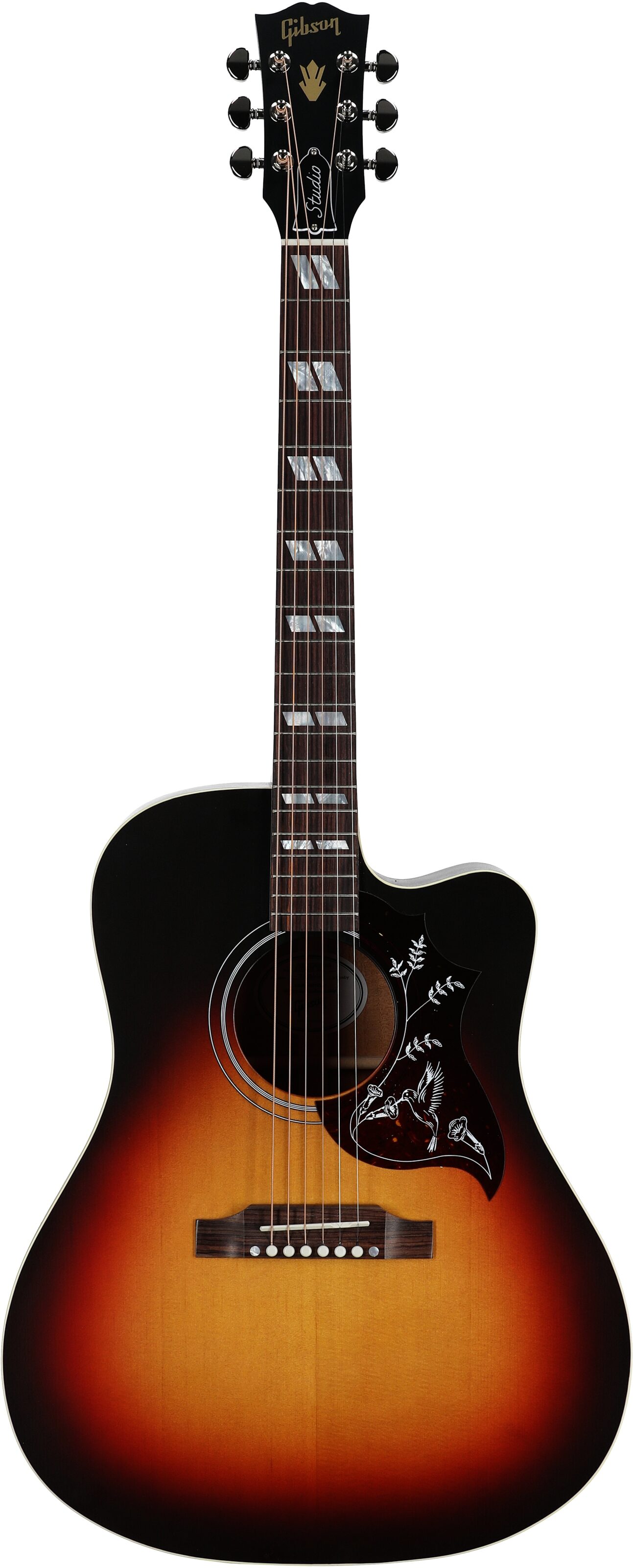Gibson Hummingbird Studio EC Acoustic-Electric Guitar (with Case), Tri-Burst Satin, Serial Number 22884048, Full Straight Front