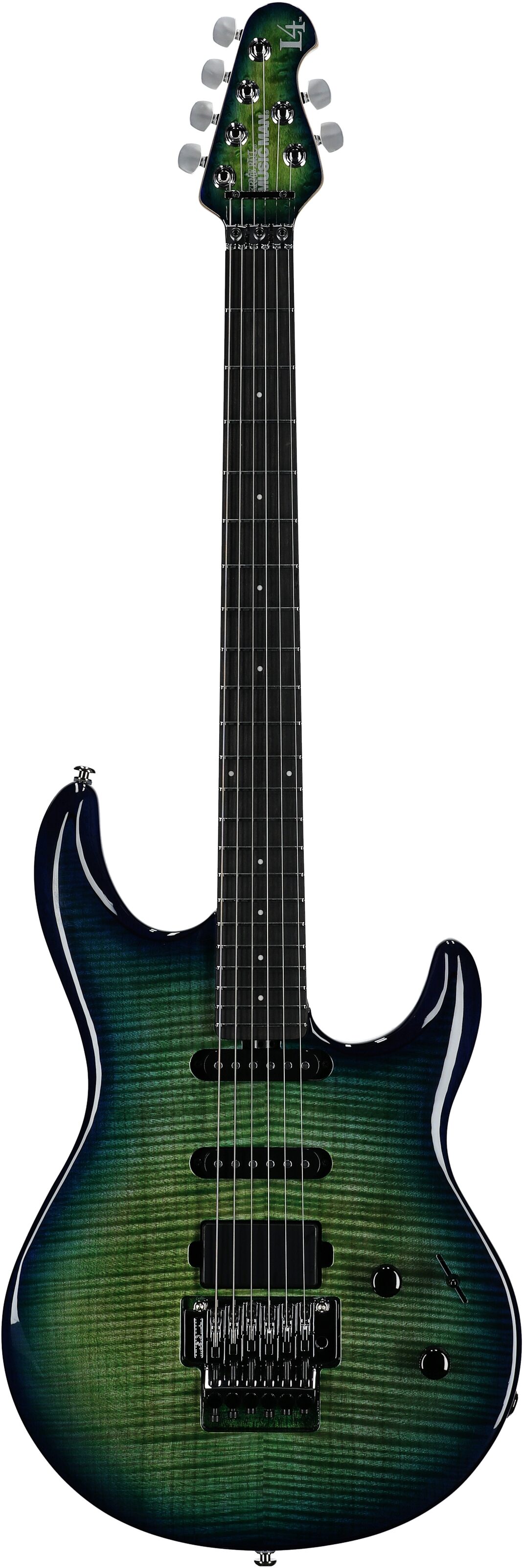 Ernie Ball Music Man BFR Luke 4 HSS Electric Guitar, Green Tide, Serial Number D01346, Full Straight Front