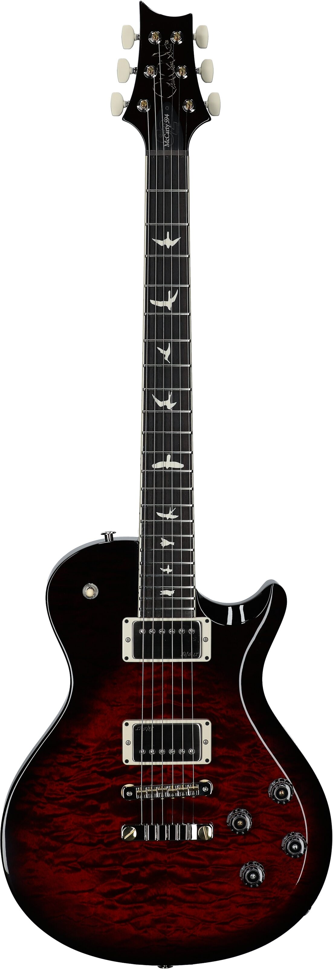 PRS Paul Reed Smith S2 McCarty 594 Singlecut Quilt Electric Guitar (with Gig Bag), Fire Red, Serial Number S2080457, Full Straight Front