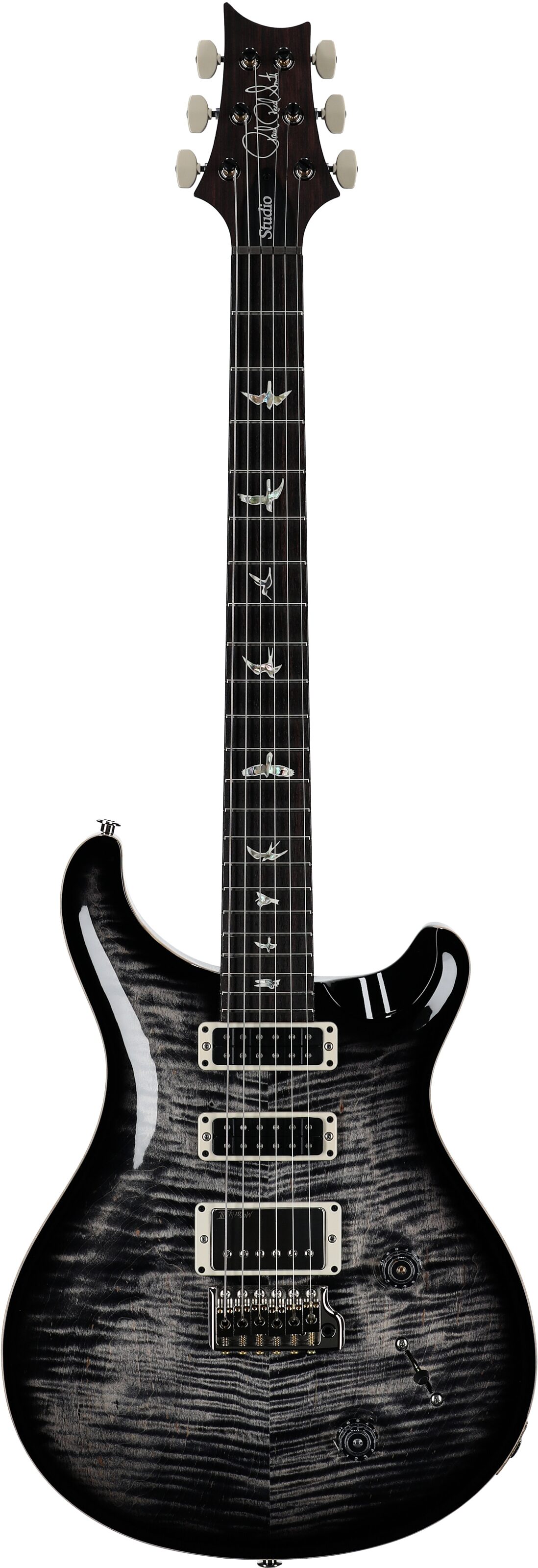 PRS Paul Reed Smith Studio Electric Guitar (with Case), Charcoal Burst, Serial Number 0401479, Full Straight Front