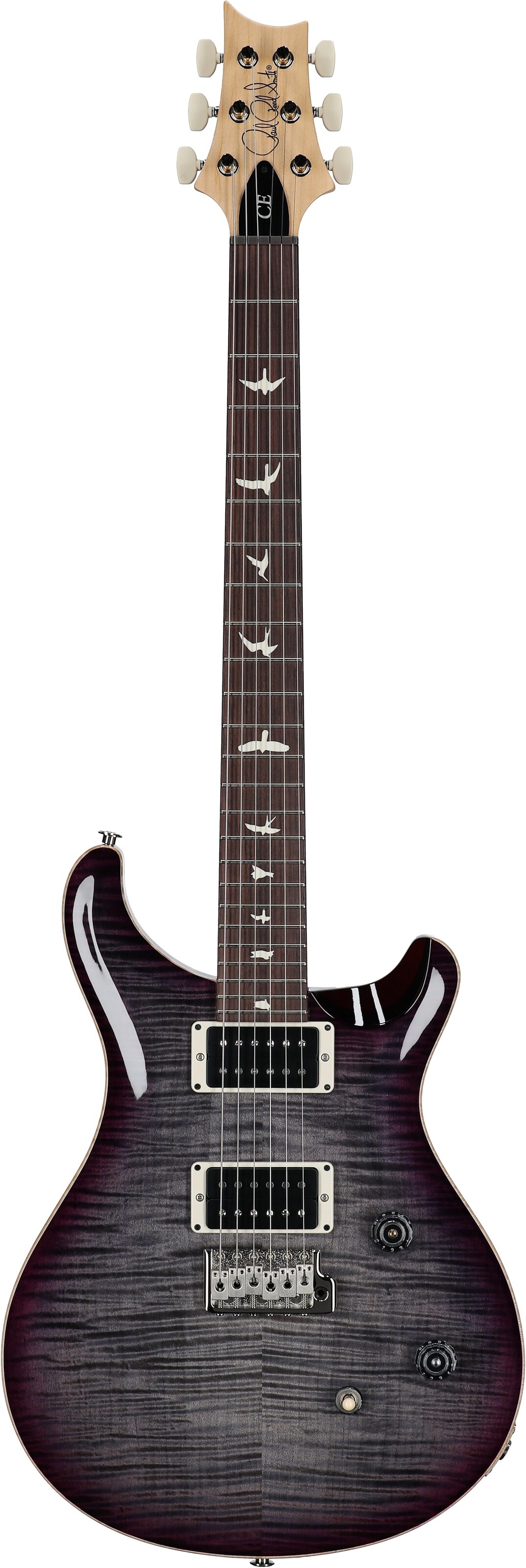 PRS Paul Reed Smith CE24 Electric Guitar (with Gig Bag), Faded Gray Black Purple Burst, Serial Number 0402518, Full Straight Front