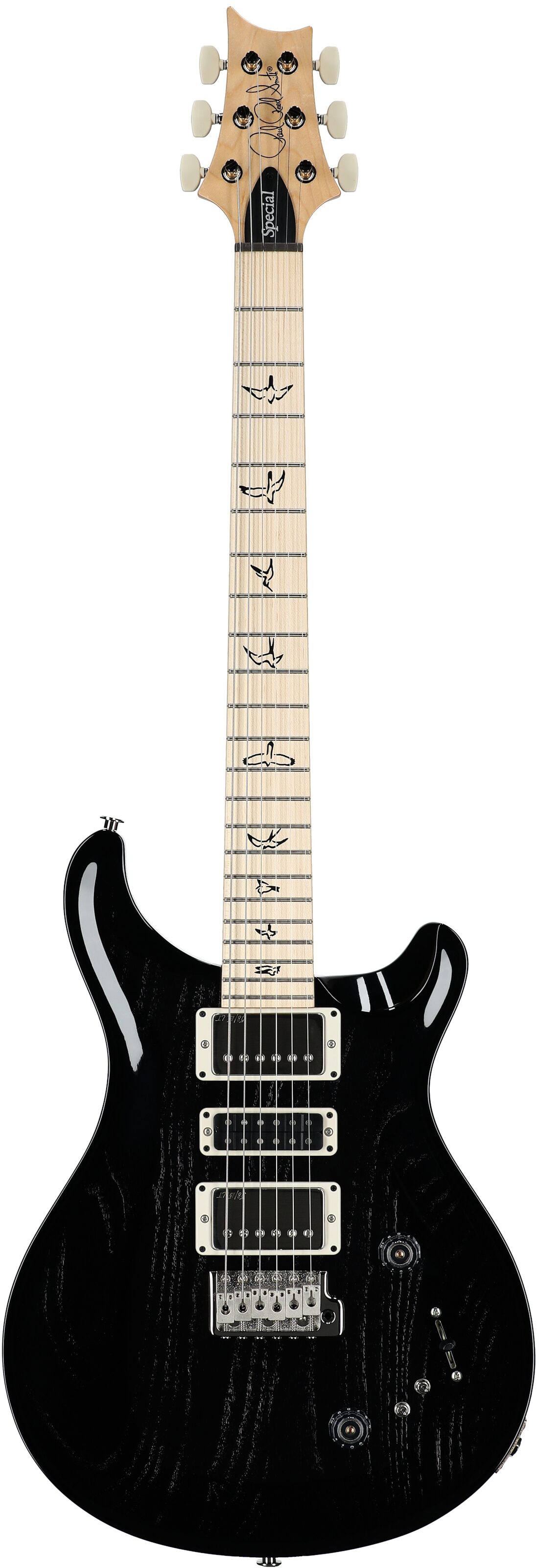 PRS Paul Reed Smith Swamp Ash Special Maple Electric Guitar (with Gig Bag), Black Doghair, Serial Number 0404781, Full Straight Front