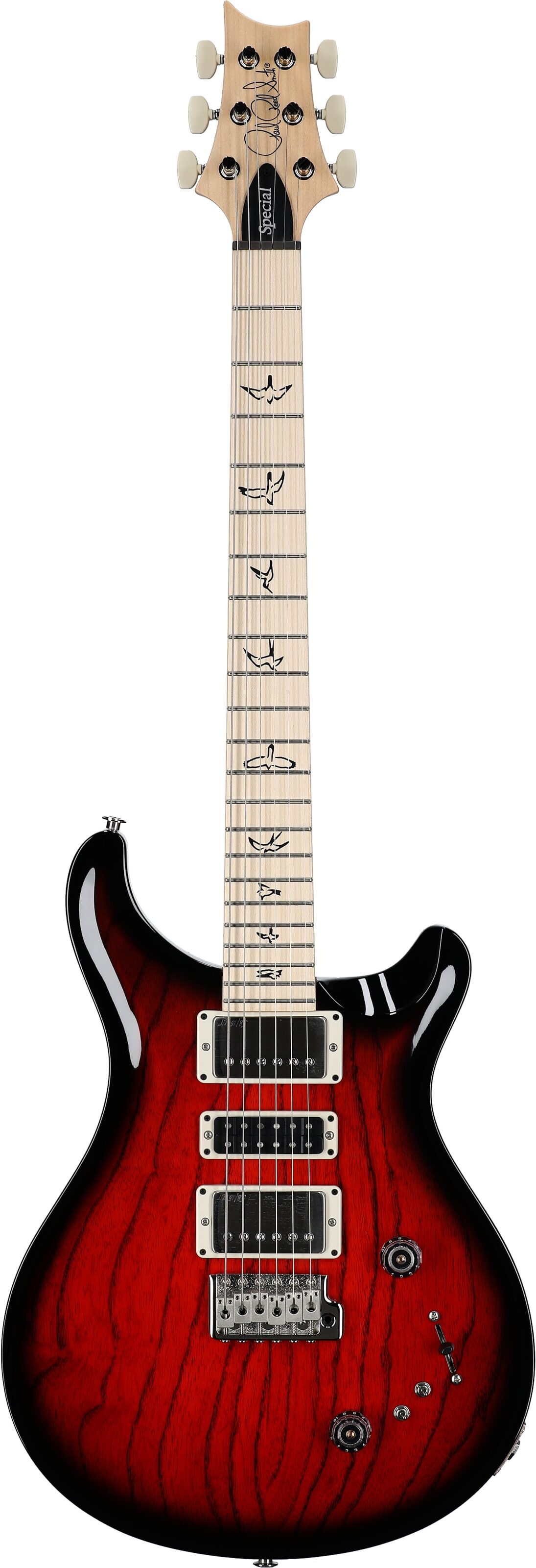 PRS Paul Reed Smith Swamp Ash Special Maple Electric Guitar (with Gig Bag), Scarlet Smokeburst, Serial Number 0404067, Full Straight Front