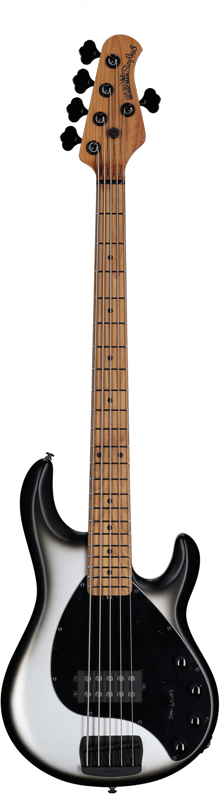Ernie Ball Music Man StingRay 5 Special Electric Bass, 5-String (with Case), Black Rock, Serial Number K06527, Full Straight Front