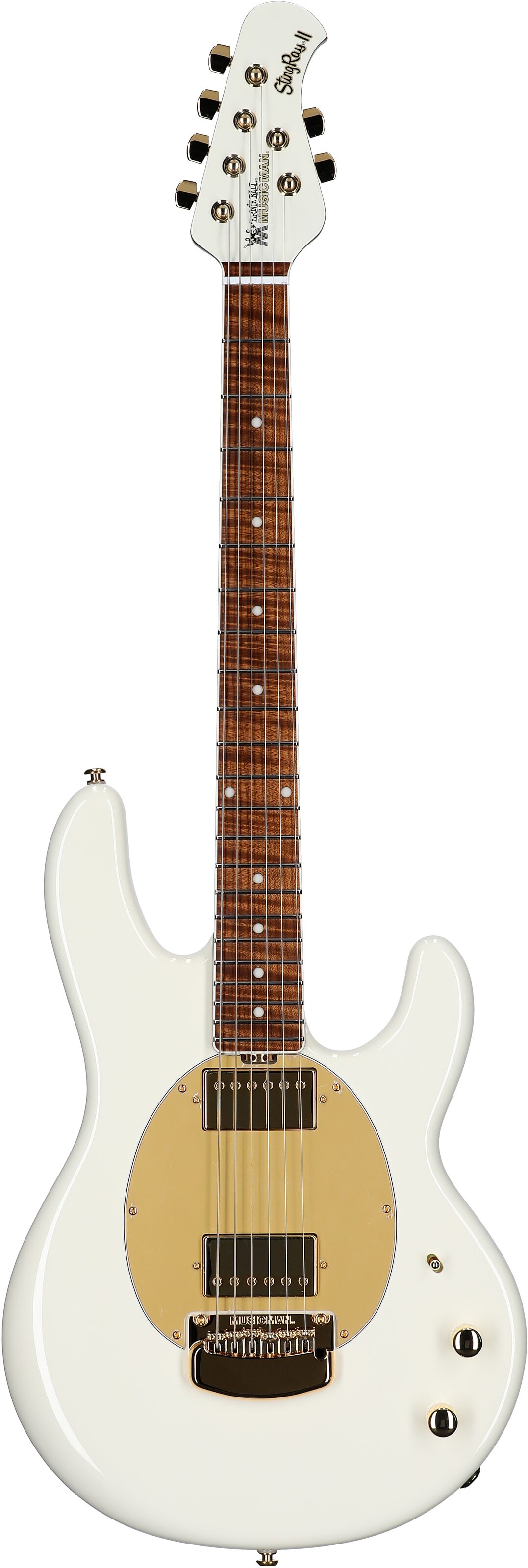 Ernie Ball Music Man StingRay II Cory Wong Deluxe Electric Guitar, Pearl White, Serial Number S12049, Full Straight Front