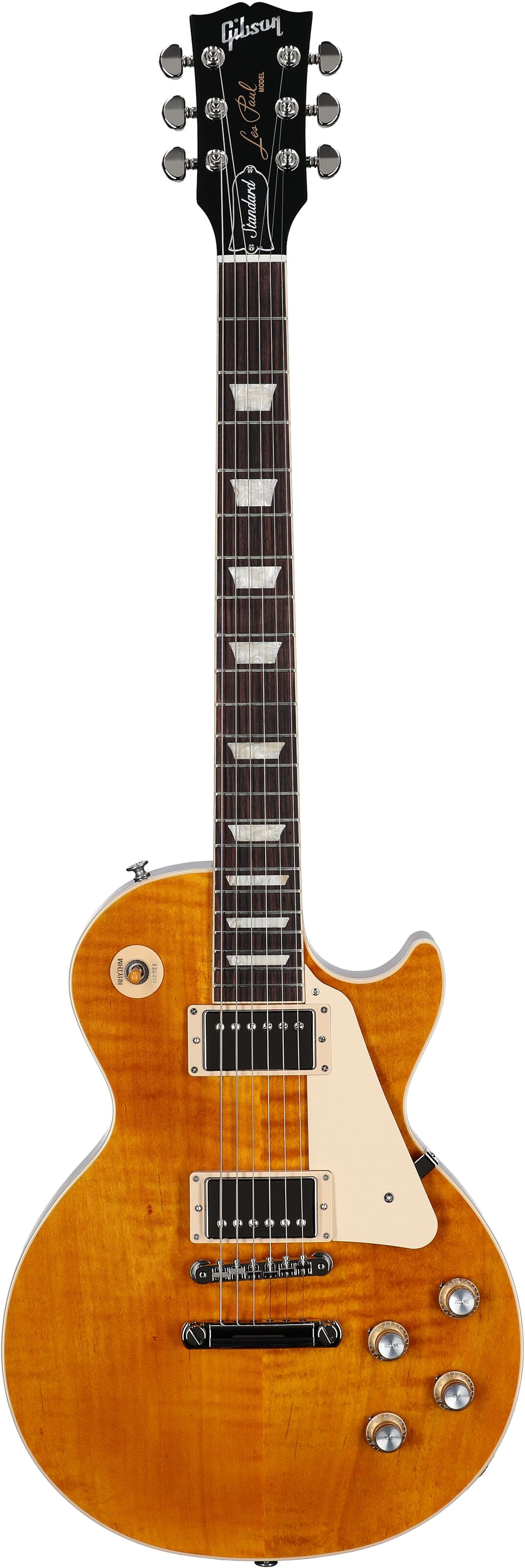 Gibson Les Paul Standard 60s Custom Color Electric Guitar, Figured Top (with Case), Honey Amber, Serial Number 205350081, Full Straight Front