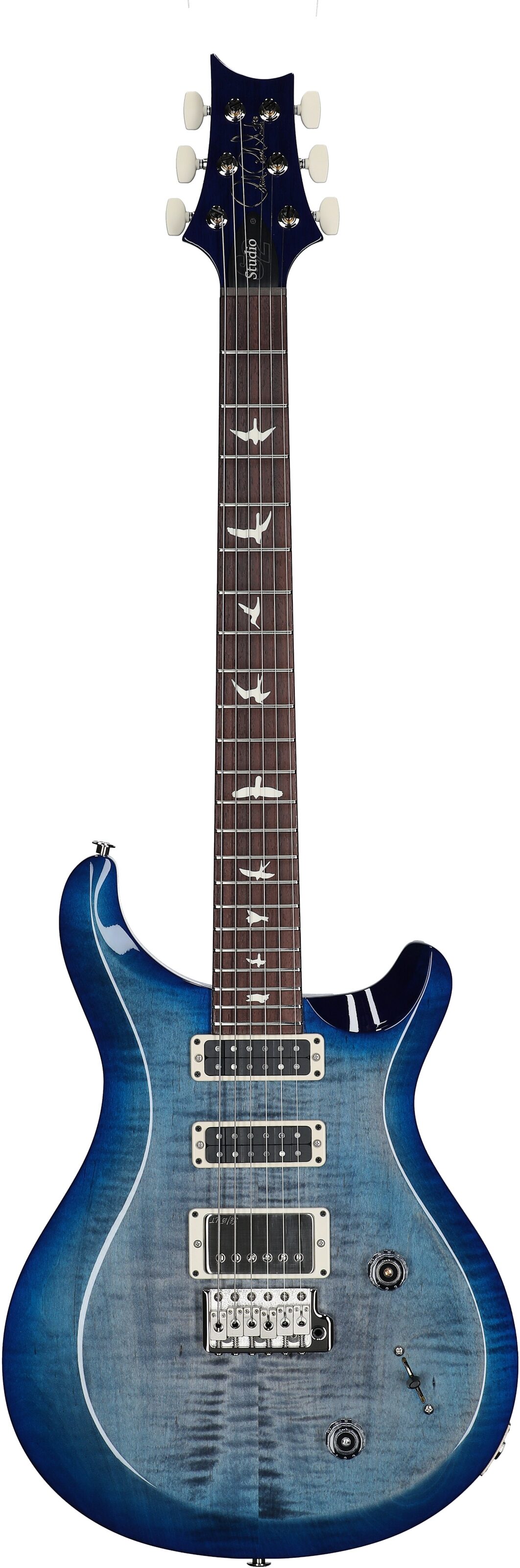 PRS Paul Reed Smith S2 Studio Electric Guitar, Faded Gray Black Blue Burst, Serial Number S2080103, Full Straight Front