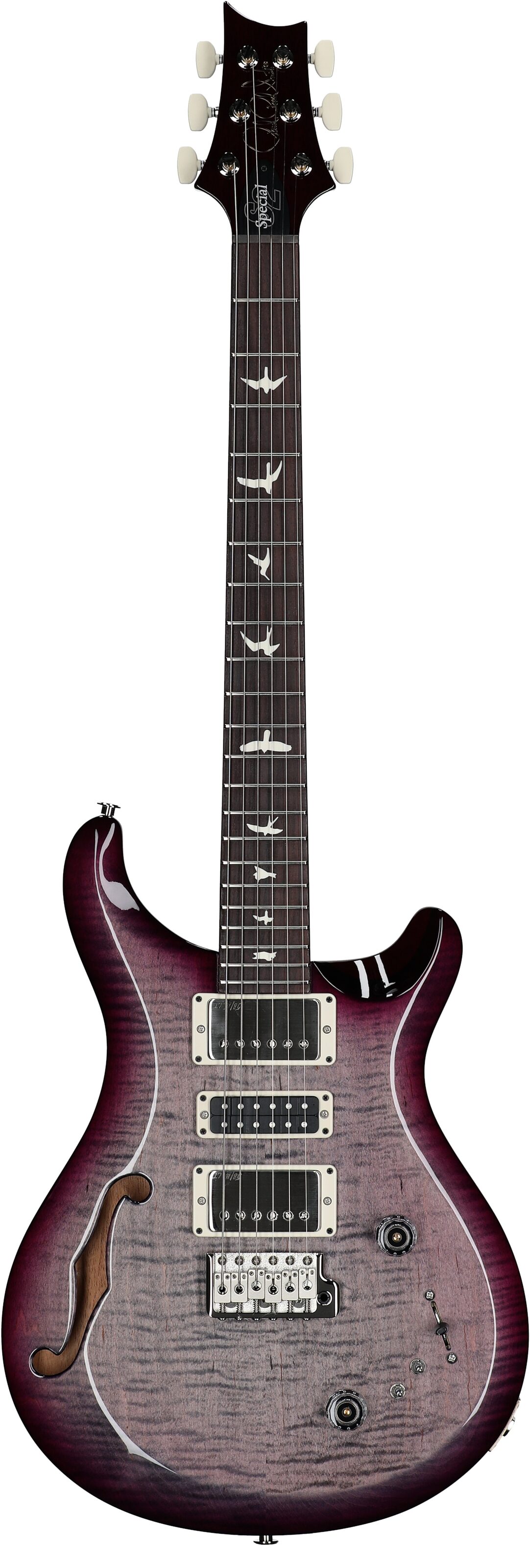 PRS Paul Reed Smith S2 Special Semi-Hollow Electric Guitar (with Gig Bag), Faded Gray Black Purple Burst, Serial Number S2080792, Full Straight Front