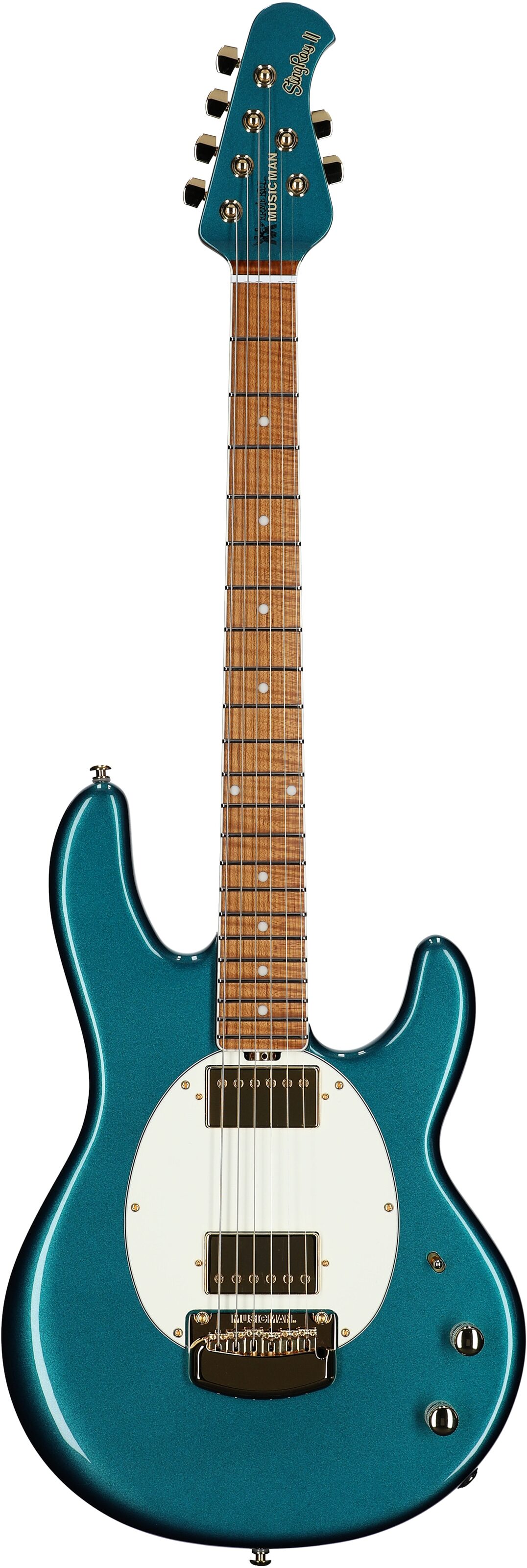 Ernie Ball Music Man StingRay II Cory Wong Deluxe Electric Guitar, Pine Green, Serial Number S12335, Full Straight Front