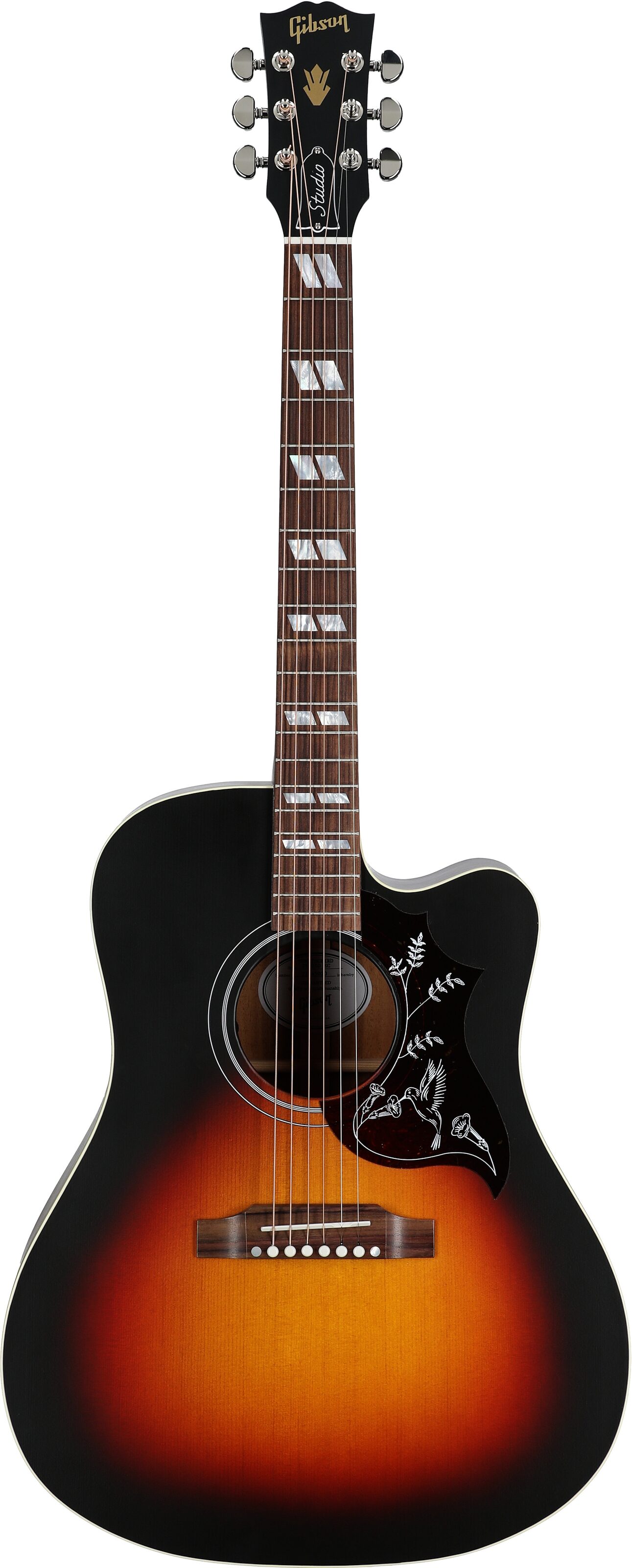 Gibson Hummingbird Studio EC Acoustic-Electric Guitar (with Case), Tri-Burst Satin, Serial Number 21145020, Full Straight Front