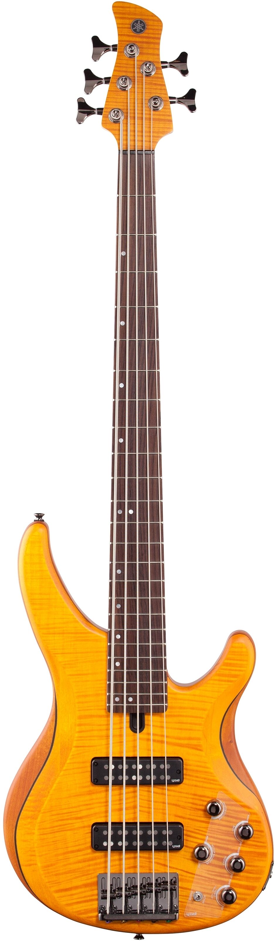 Yamaha TRBX605FM Electric Bass, 5-String, Matte Amber, Full Straight Front