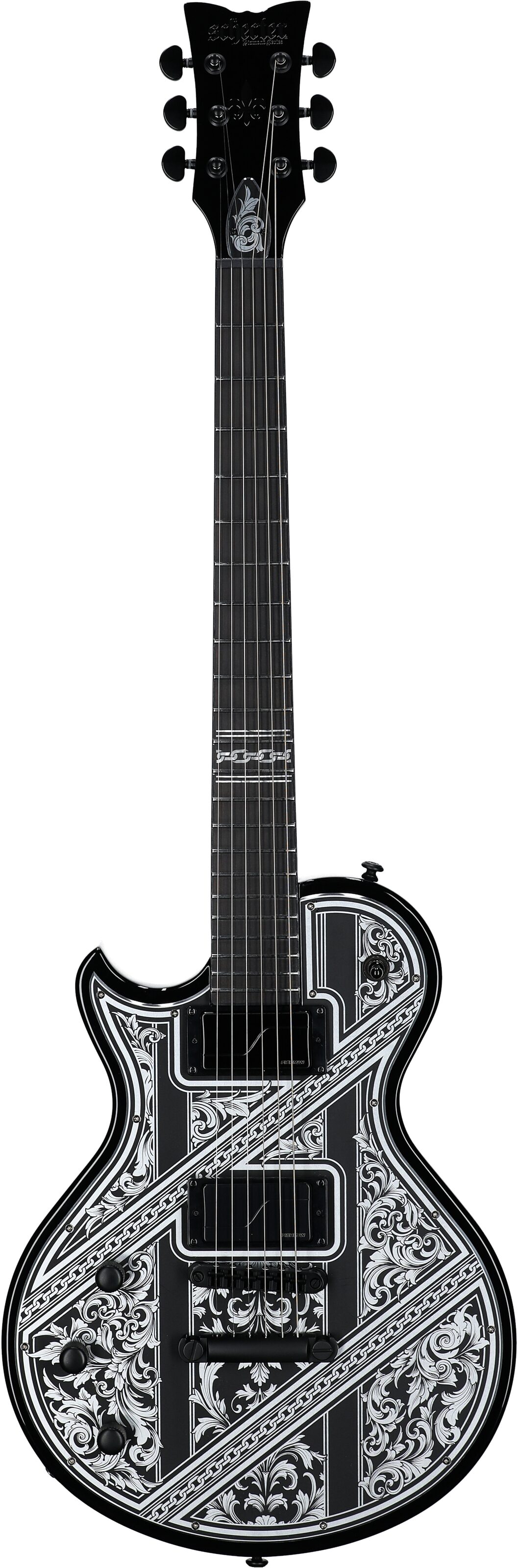 Schecter Solo II Przym Palladium Electric Guitar, Left-Handed, Gloss Black, Full Straight Front