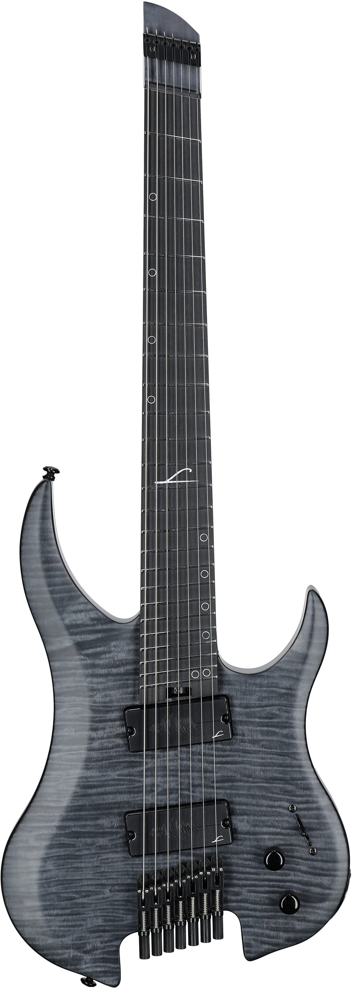 Legator Ghost 7 Super Shred Electric Guitar, Black Flame, Full Straight Front
