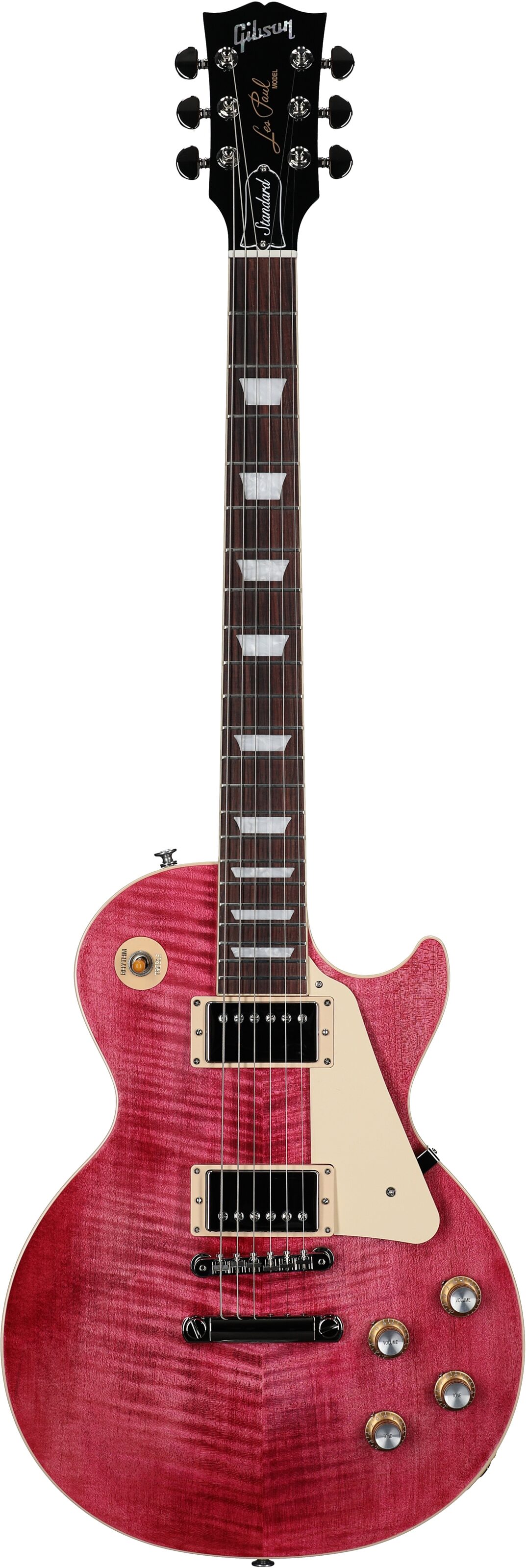 Gibson Les Paul Standard 60s Custom Color Electric Guitar, Figured Top (with Case), Transparent Fuchsia, Open Box (Very Good), Full Straight Front