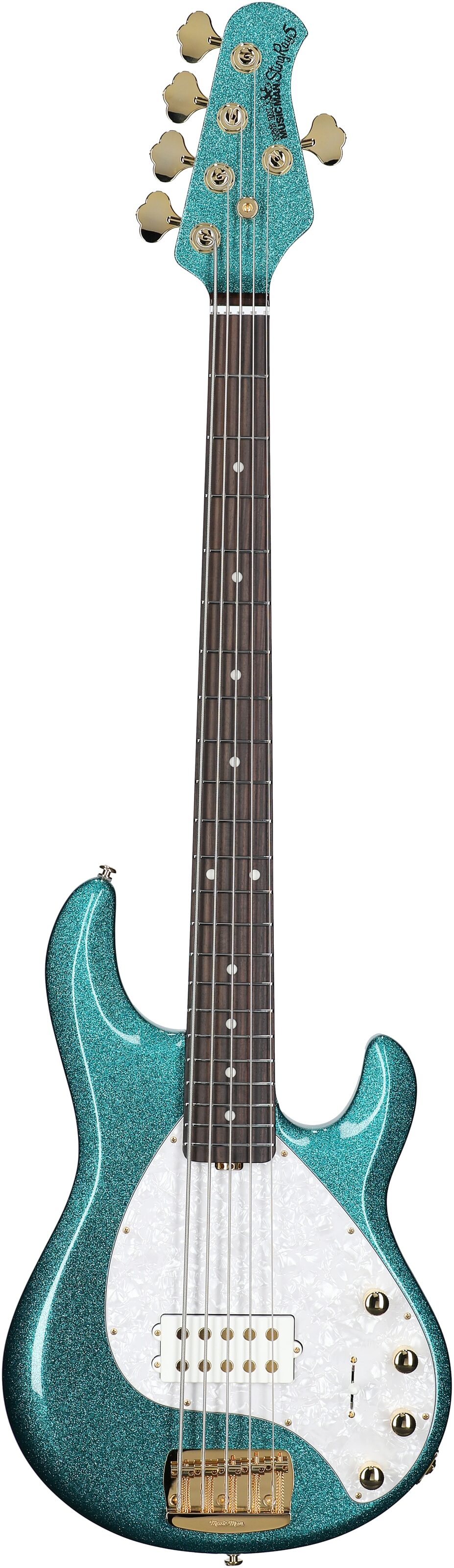 Ernie Ball Music Man StingRay 5 Special Electric Bass, 5-String (with Case), Ocean Sparkle, Full Straight Front