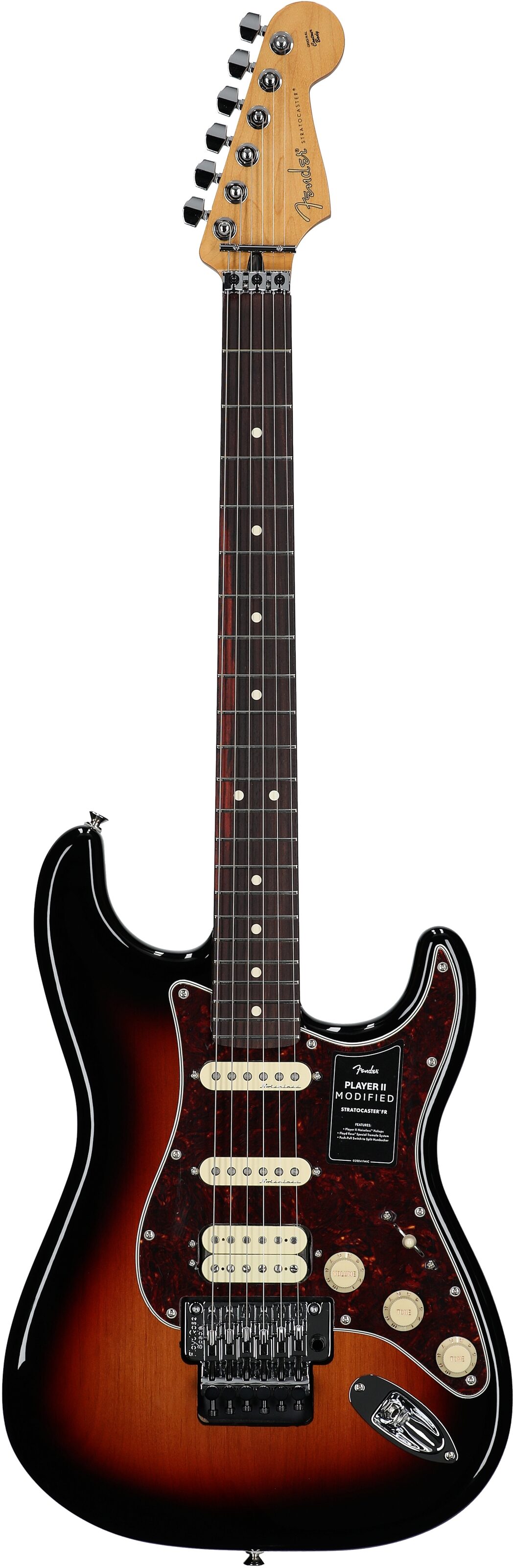 Fender Player II Modified Stratocaster HSS FR Electric Guitar, Rosewood Fingerboard (with Gig Bag), 3-Color Sunburst, Full Straight Front