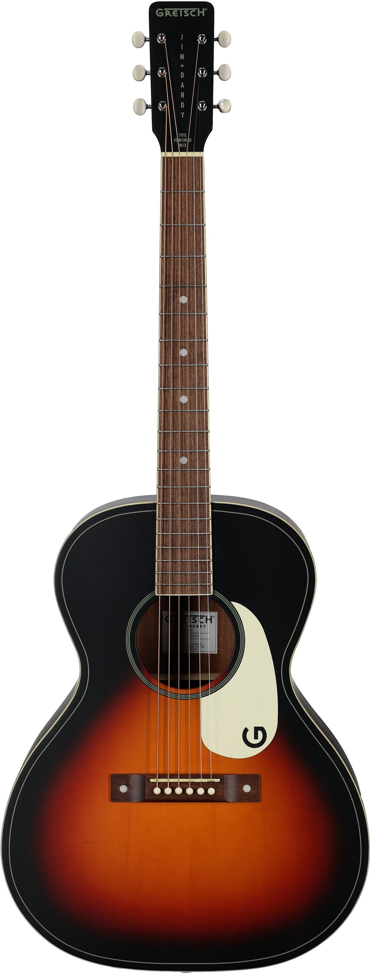 Gretsch Jim Dandy Concert Acoustic Guitar, Rex Burst, Full Straight Front