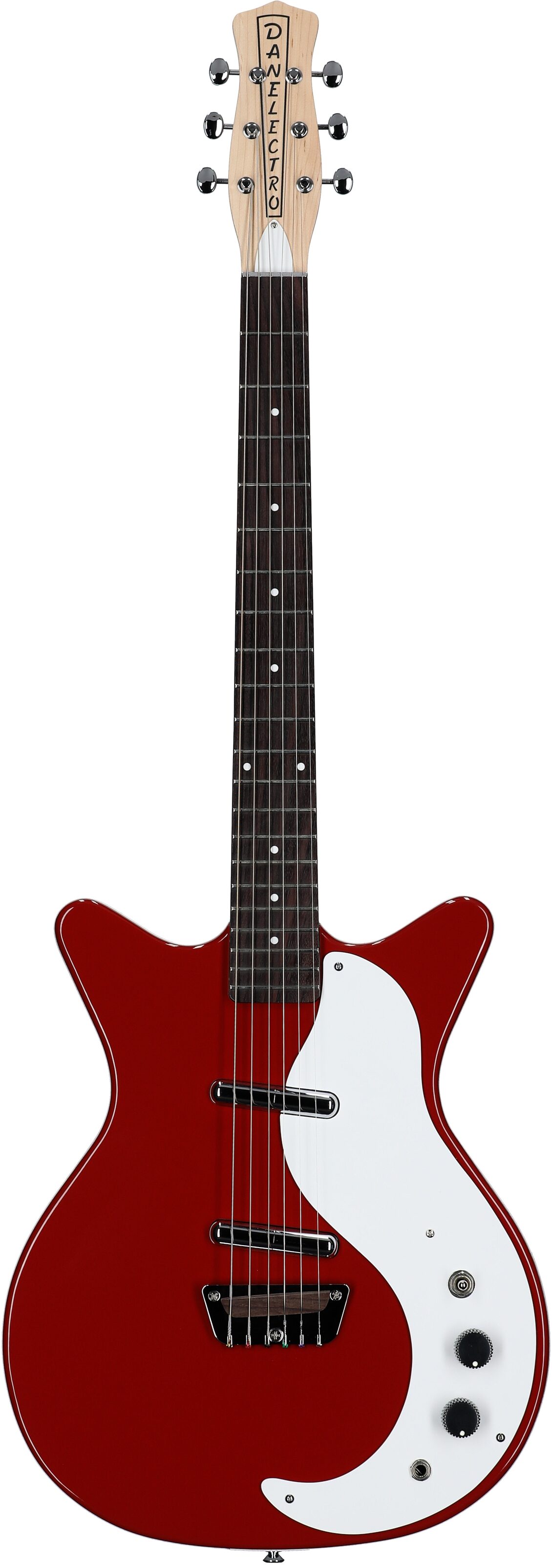 Danelectro Stock '59 Electric Guitar, Vintage Red, Full Straight Front