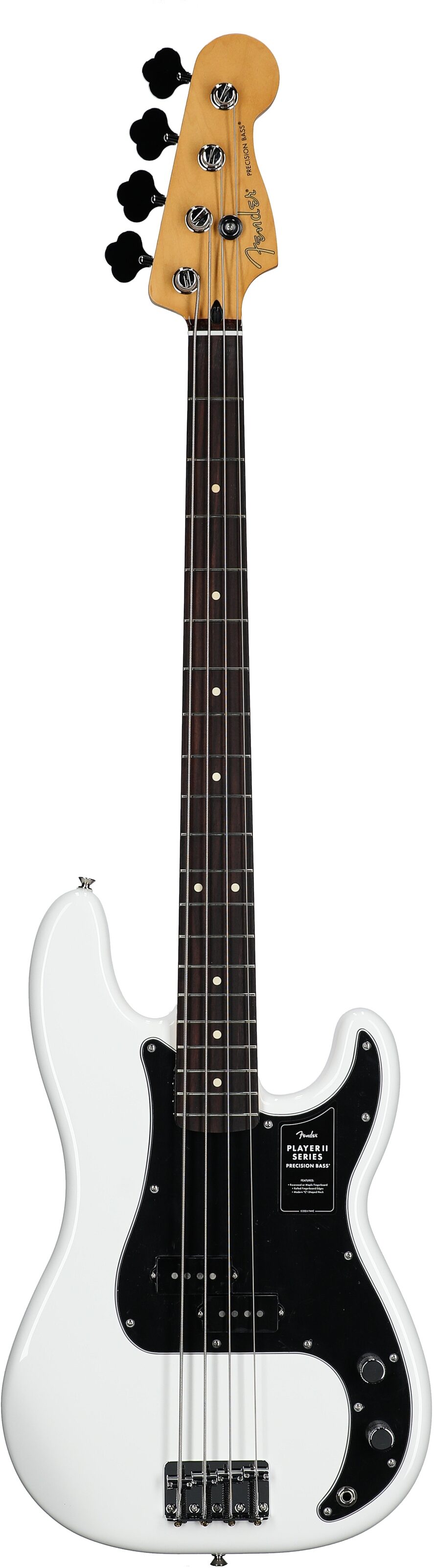 Fender Player II Precision Electric Bass, with Rosewood Fingerboard, Polar White, Full Straight Front