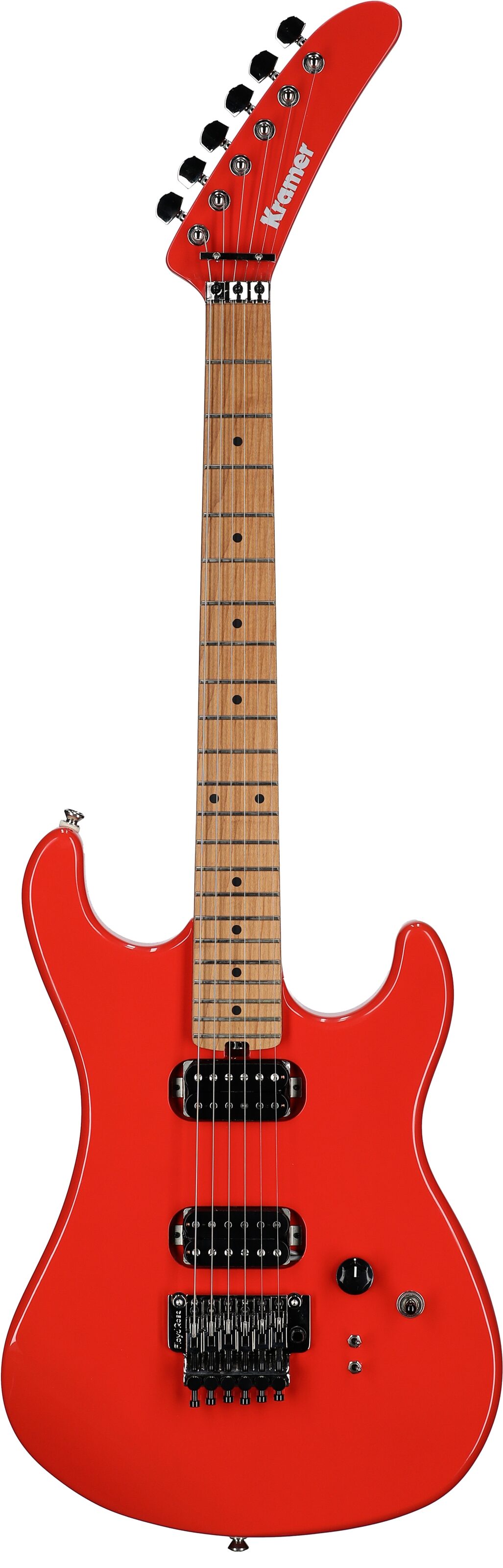 Kramer 84 HH FR Electric Guitar, Maple Fingerboard (with Gig Bag), Radiant Red, Full Straight Front