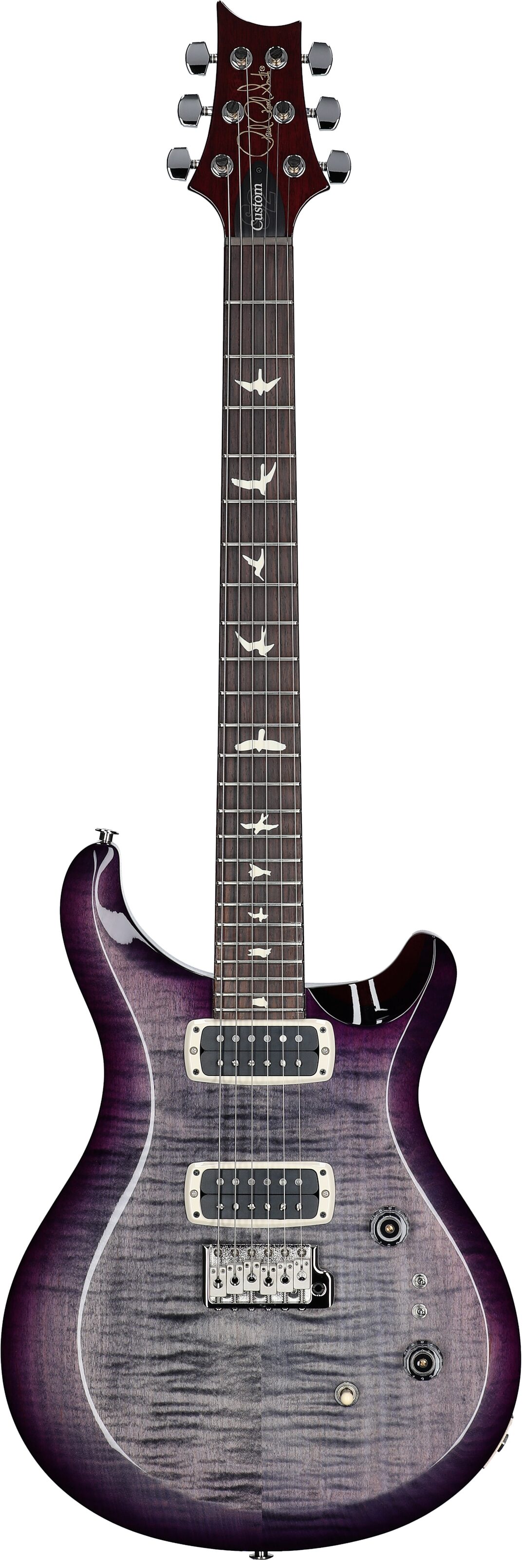 PRS Paul Reed Smith S2 Custom 24-08 Electric Guitar (with Gig Bag), Faded Gray Black Purple Burst, Open Box (Very Good), Full Straight Front