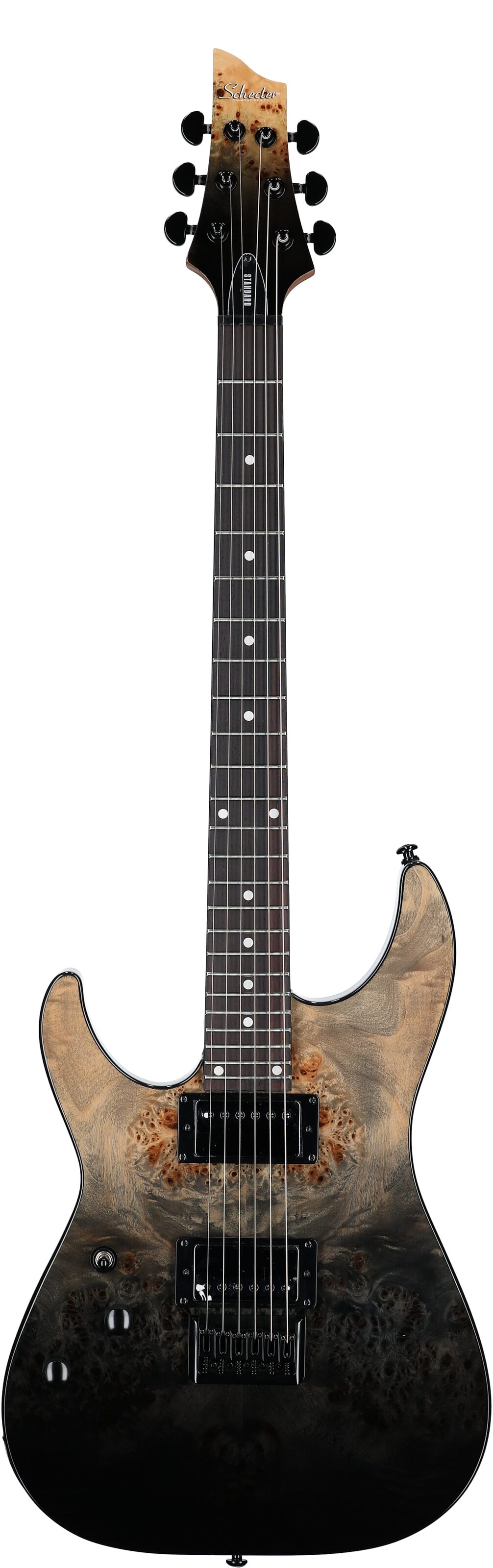 Schecter C-1 Standard Electric Guitar, Left-Handed, Black Fade Burst, Full Straight Front