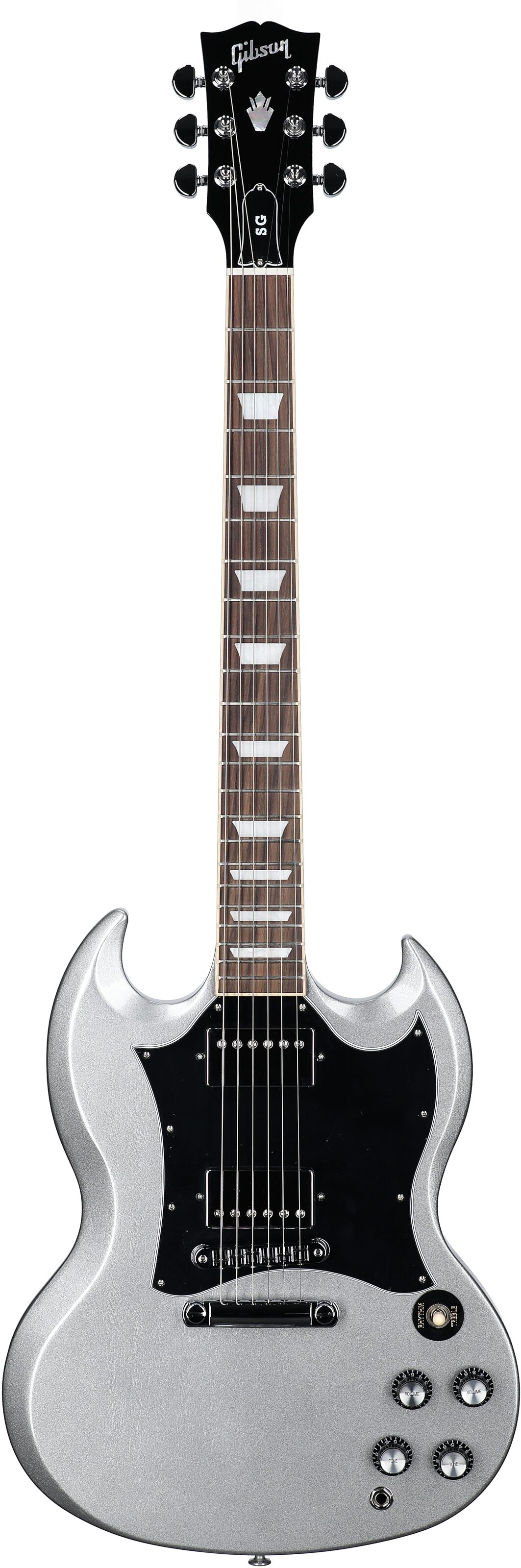 Gibson SG Standard Custom Color Electric Guitar (with Soft Case), Silver Mist, Full Straight Front