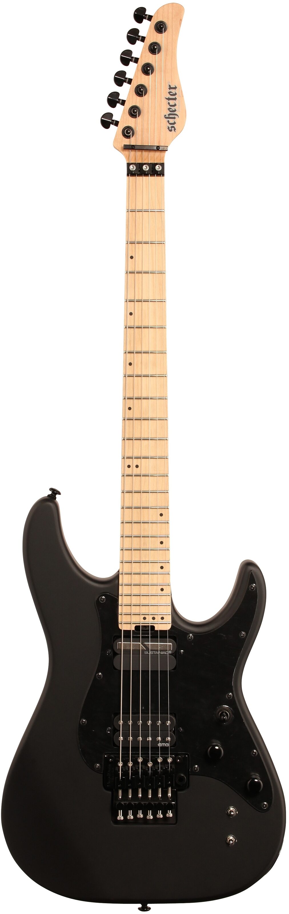 Schecter Sun Valley Super Shredder FR S Electric Guitar, Satin Black, Full Straight Front