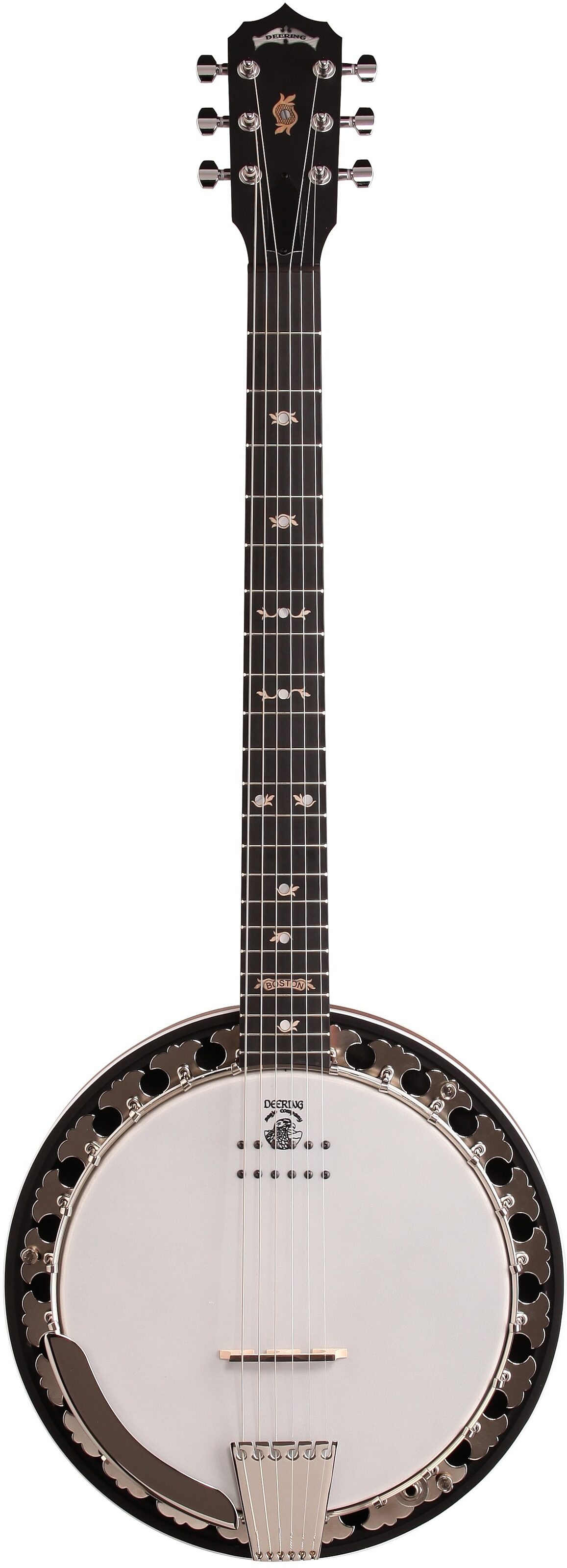 Deering Boston USA Acoustic-Electric Banjo Resonator Guitar, 6-String (with  Case)