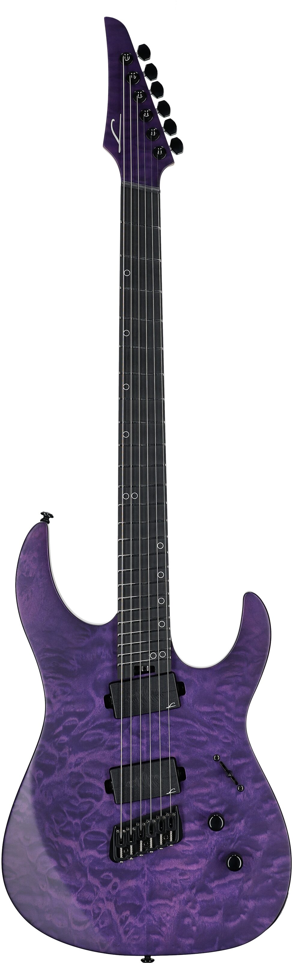 Legator Ninja 6 Multi-Scale Guitar, Purple Quilted Maple , Full Straight Front
